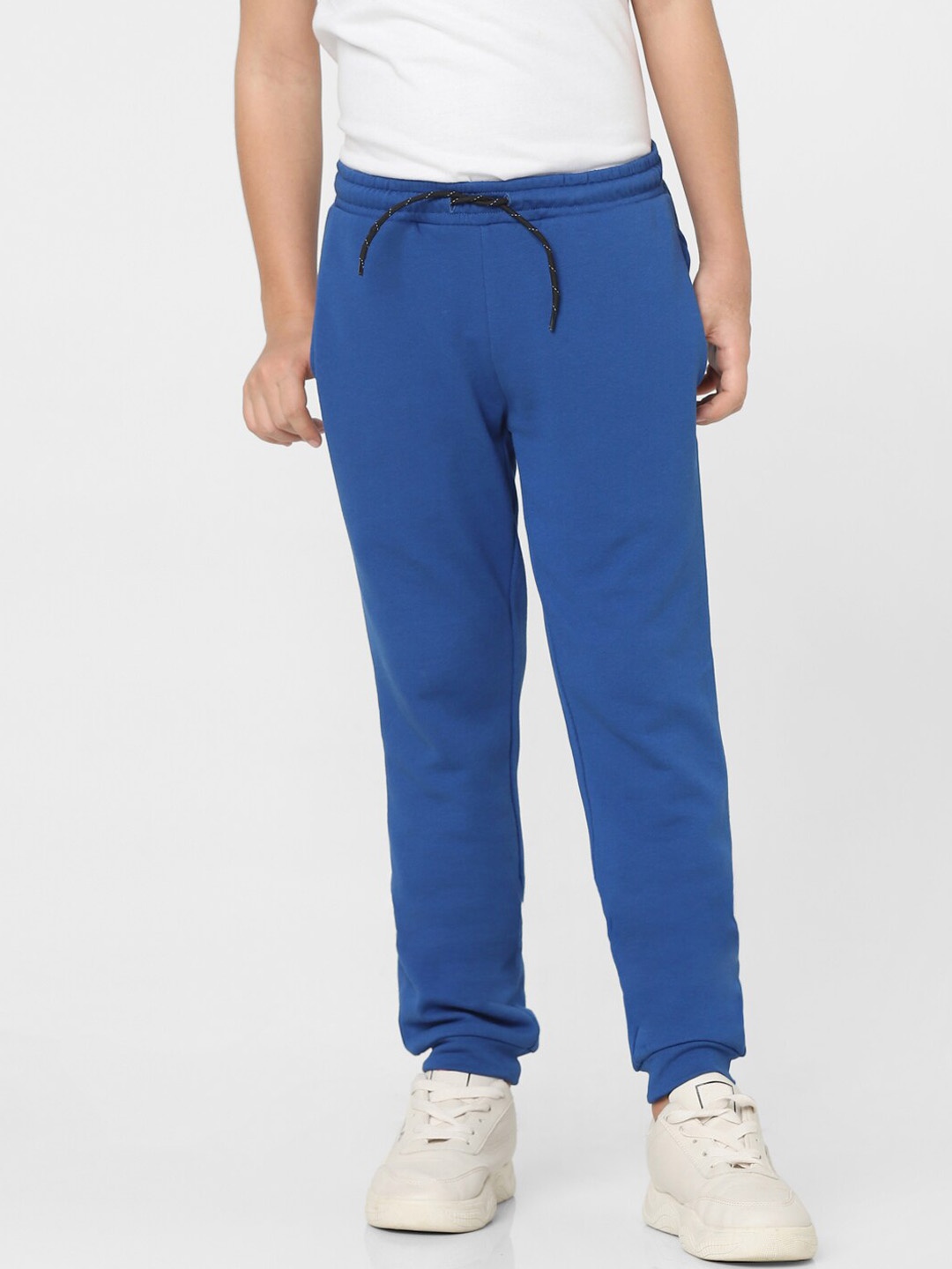 

Jack & Jones Junior Boys Blue Solid Cotton Joggers