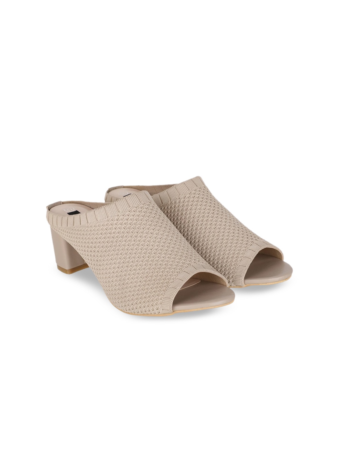

Sherrif Shoes Women Beige Party Block Peep Toes