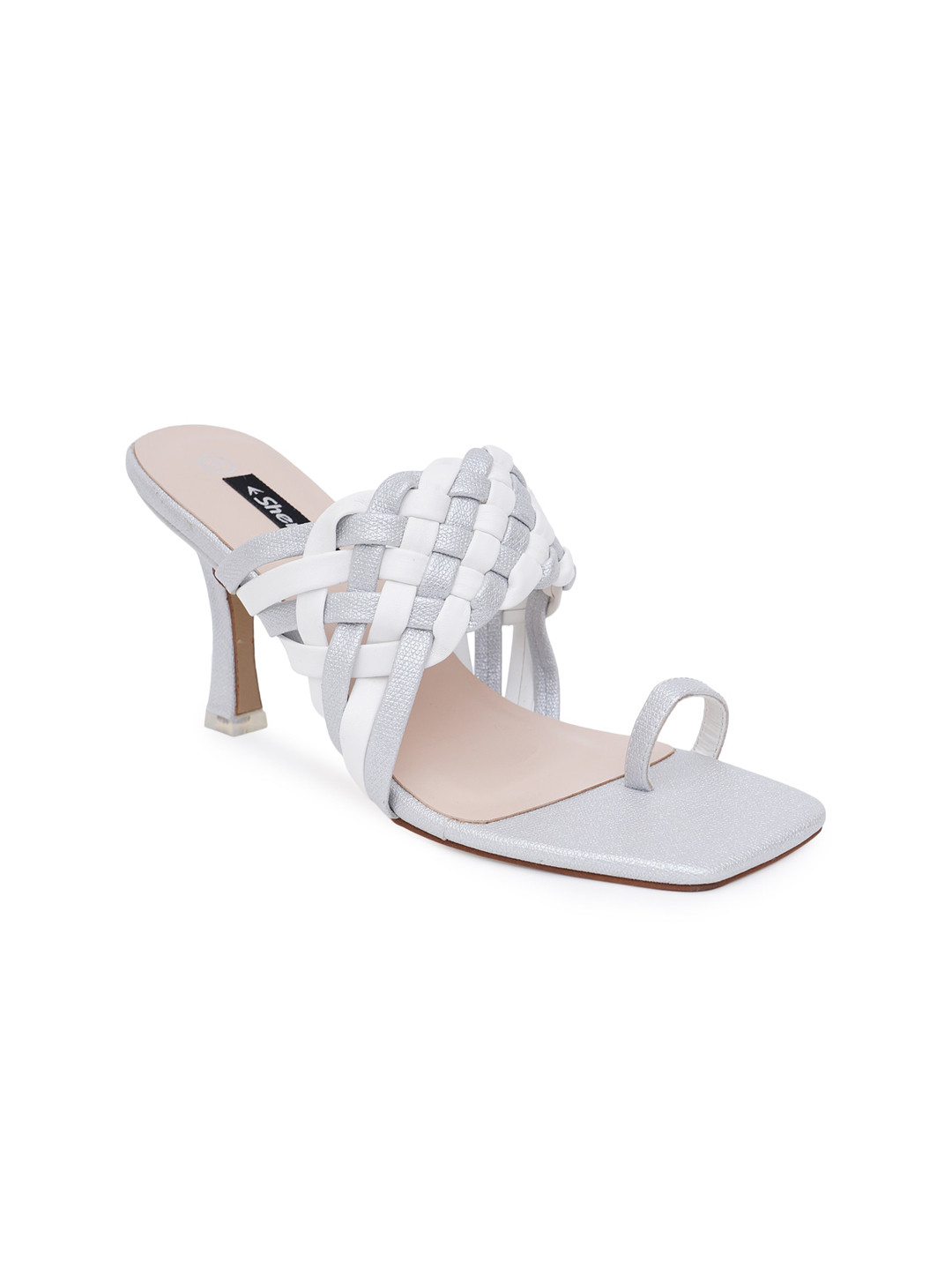 

Sherrif Shoes White Party Kitten Sandals