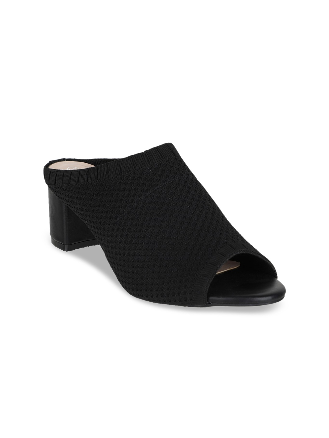 

Sherrif Shoes Black Party Block Peep Toes