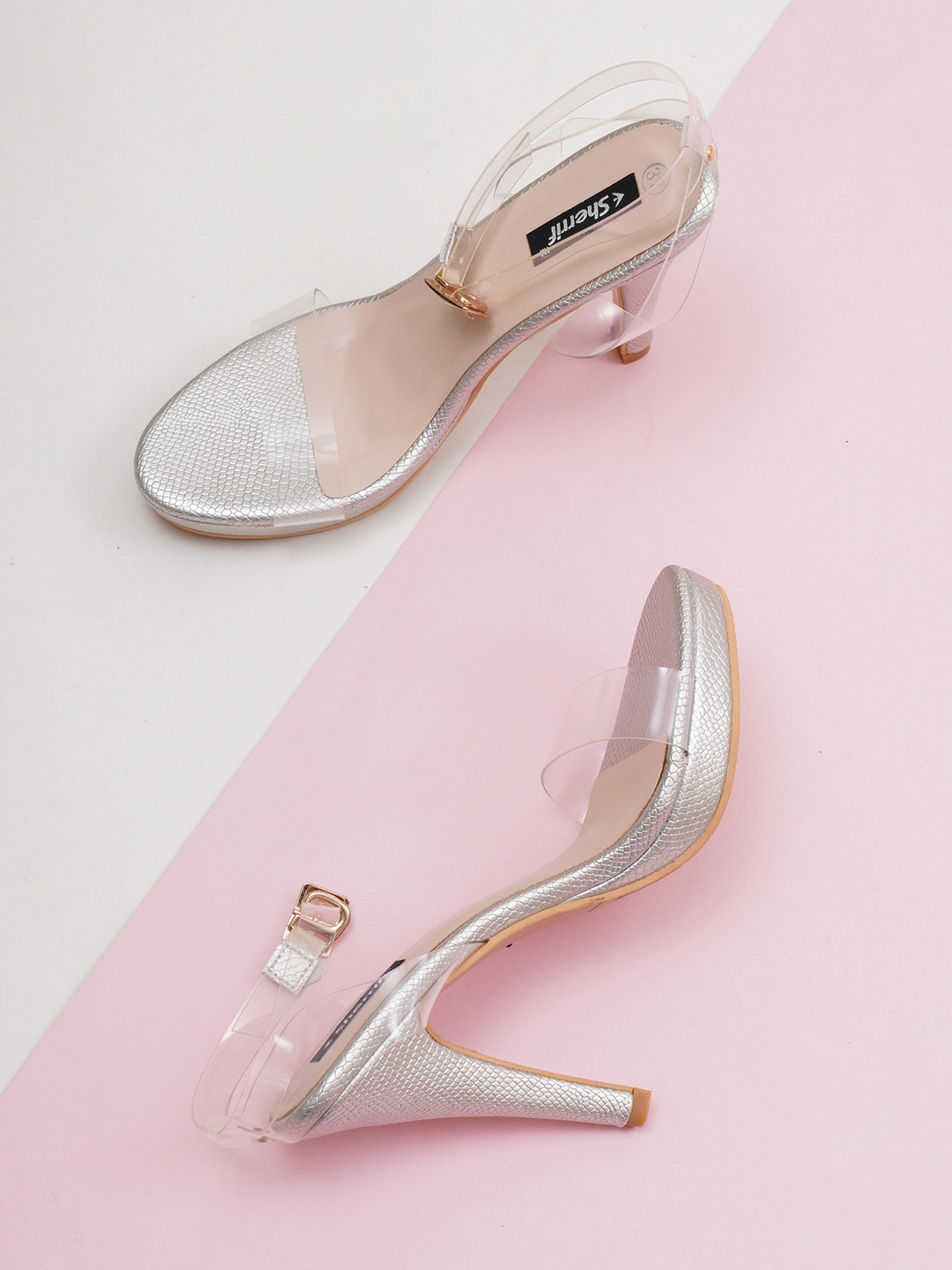 

Sherrif Shoes Women Silver-Toned Party Stiletto Sandals