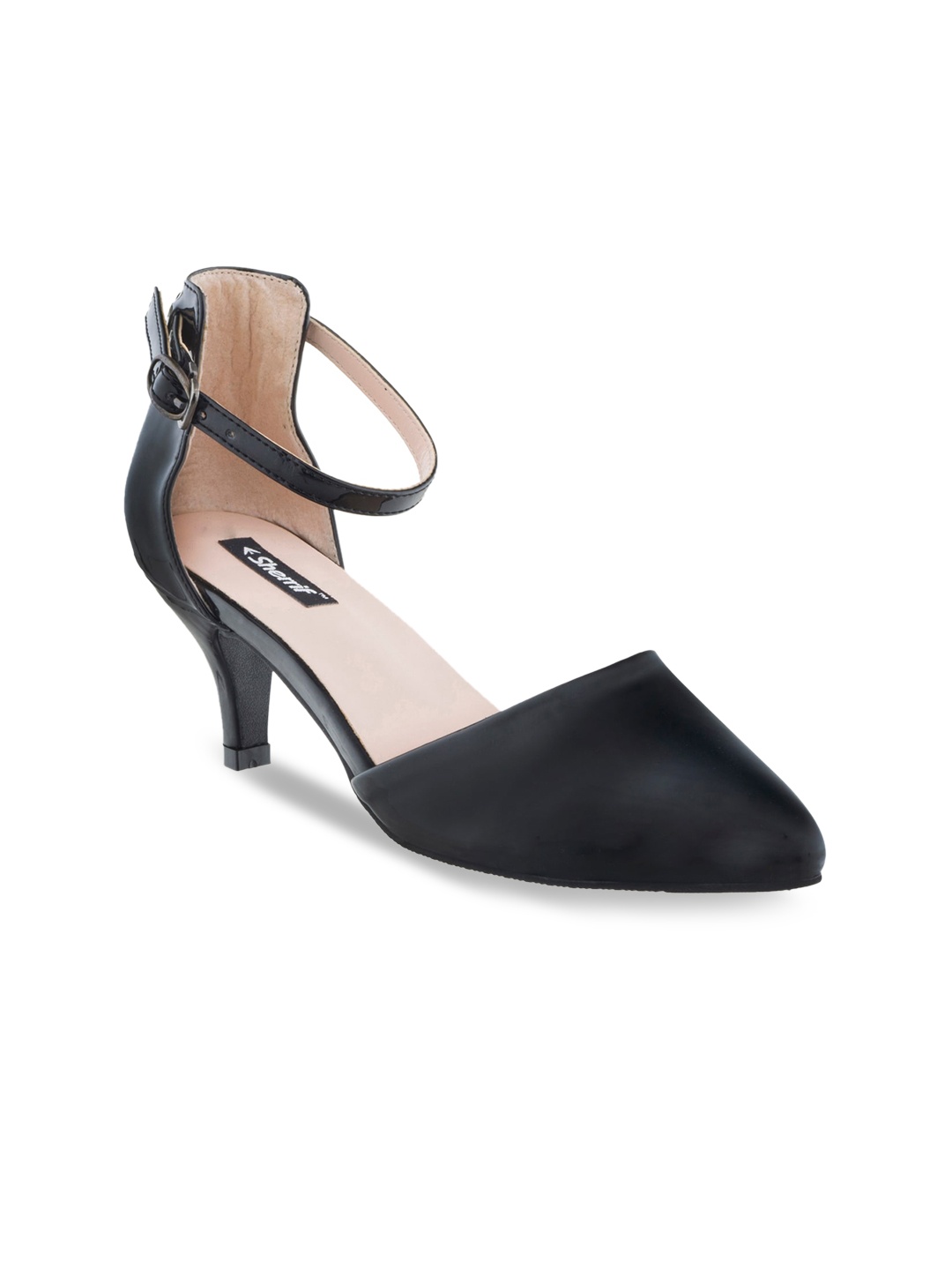 

Sherrif Shoes Black Printed Kitten Pumps