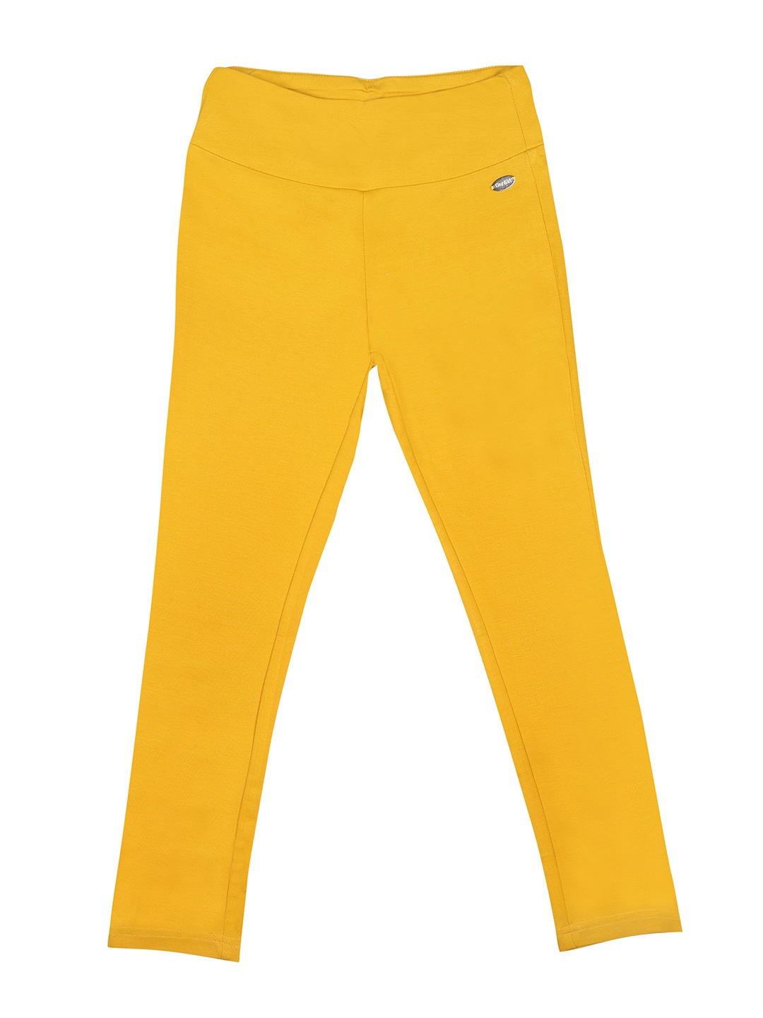 

Tiny Girl Girls Mustard Solid Cotton Jeggings