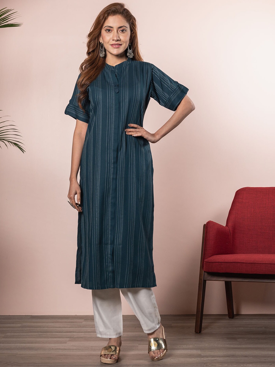 

BEATITUDE Women Blue Kurta
