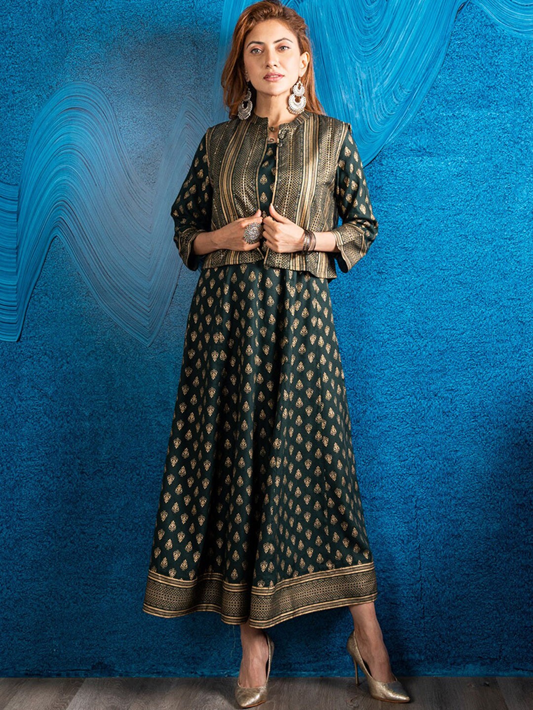 

BEATITUDE Women Green Anarkali Kurta