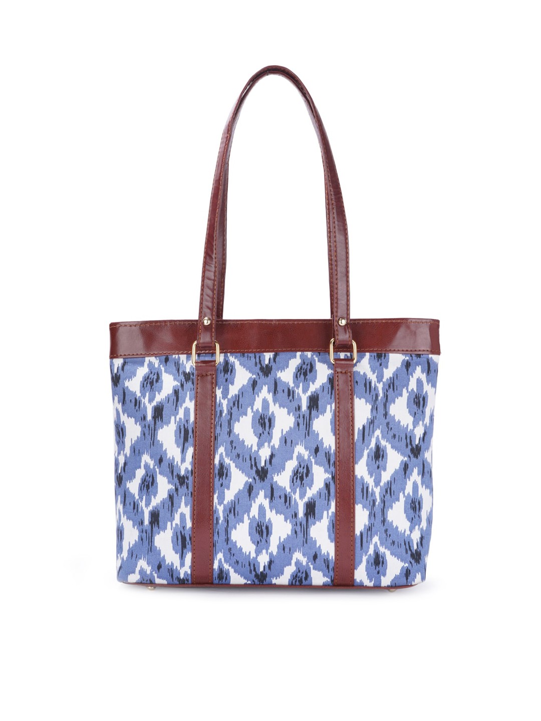 

Style Shoes Blue Checked Oversized Structured Shoulder Bag