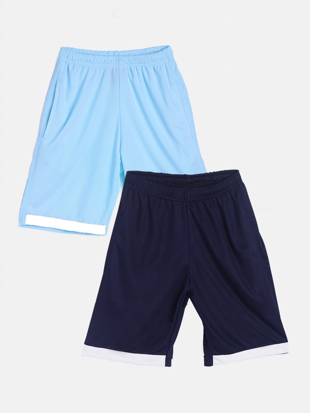 

TINY HUG Boys Pack Of 2 High-Rise Outdoor Rapid-Dry Sports Shorts, Navy blue