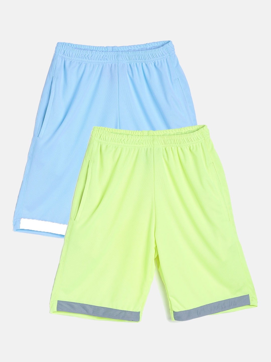 

TINY HUG Pack Of 2 High-Rise Outdoor Rapid Dry Sports Shorts, Fluorescent green