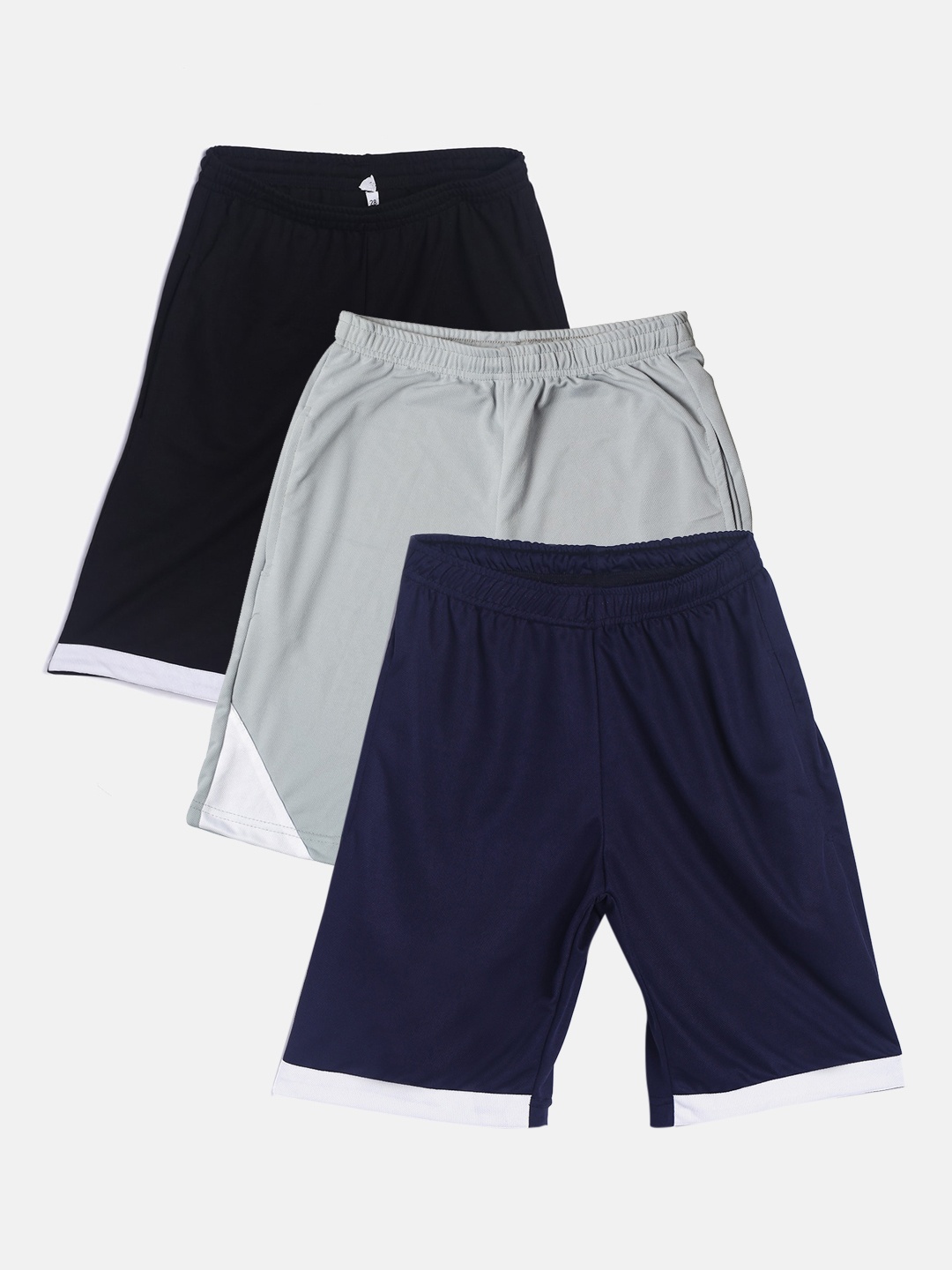 

TINY HUG Boys Pack Of 2 Black And Grey High-Rise Outdoor Sports Shorts