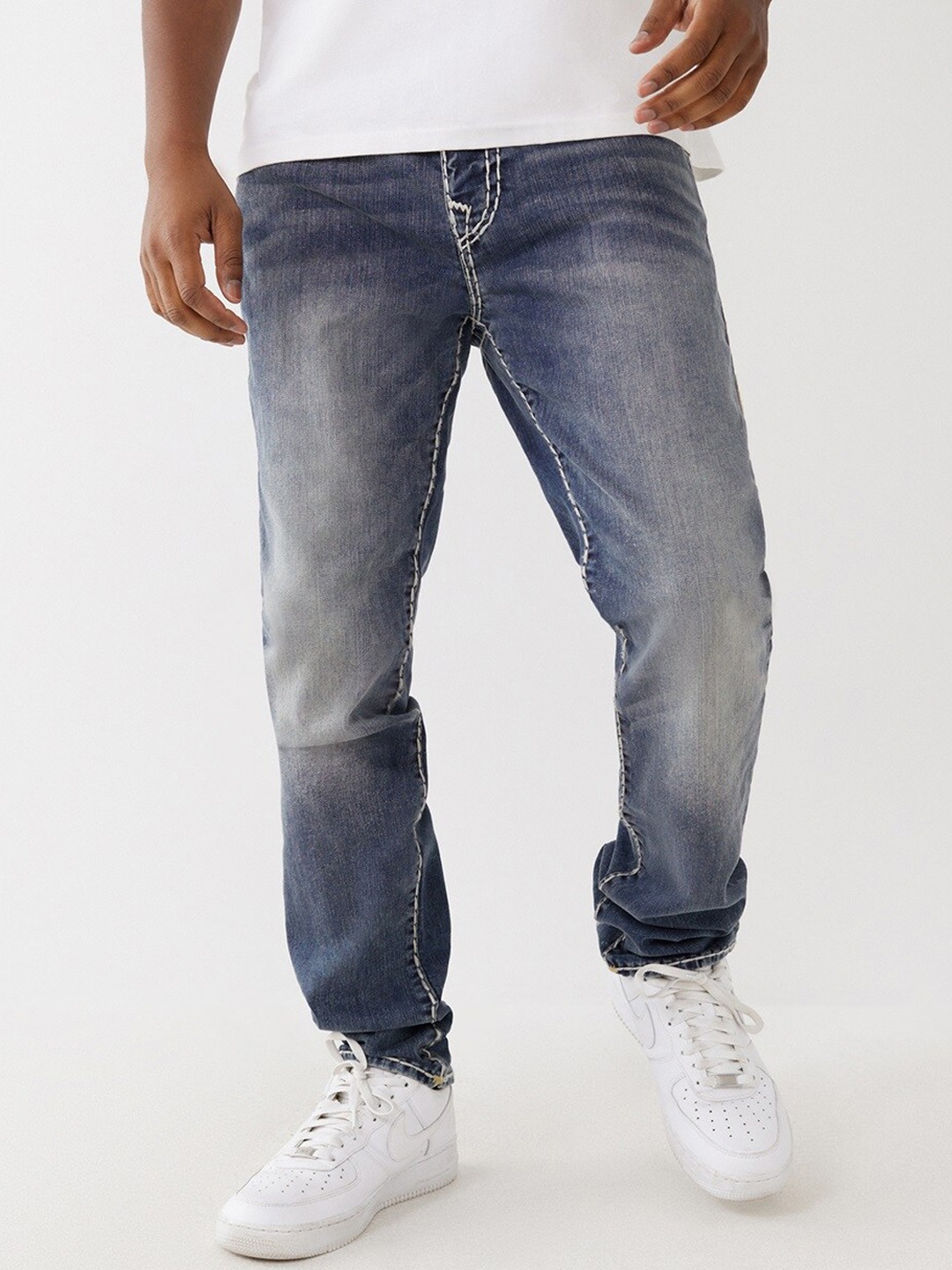 

True Religion Men Super T Rocco Slim Fit Heavy Fade Jeans, Blue