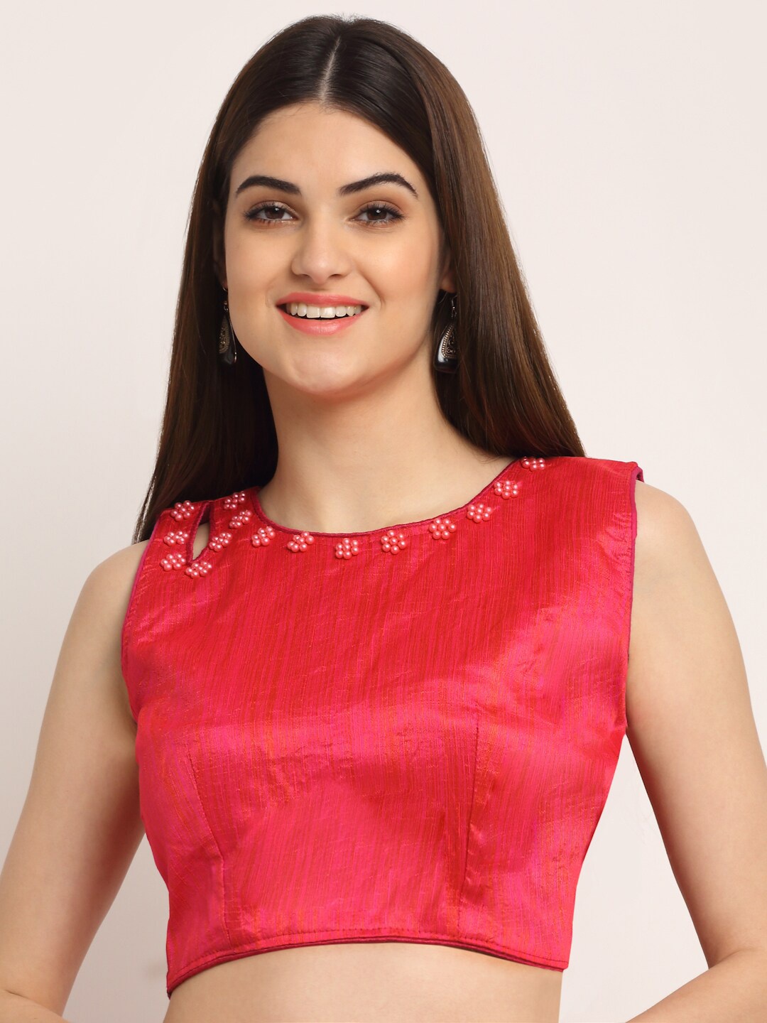 

Grancy Red Solid Saree Blouse