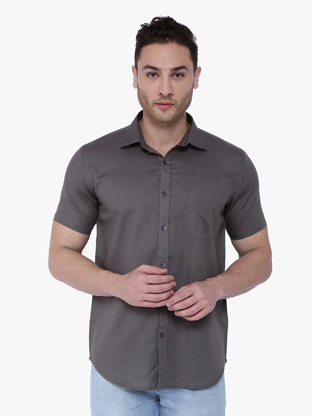 

Southbay Men Grey Smart Tailored Fit Formal Shirt
