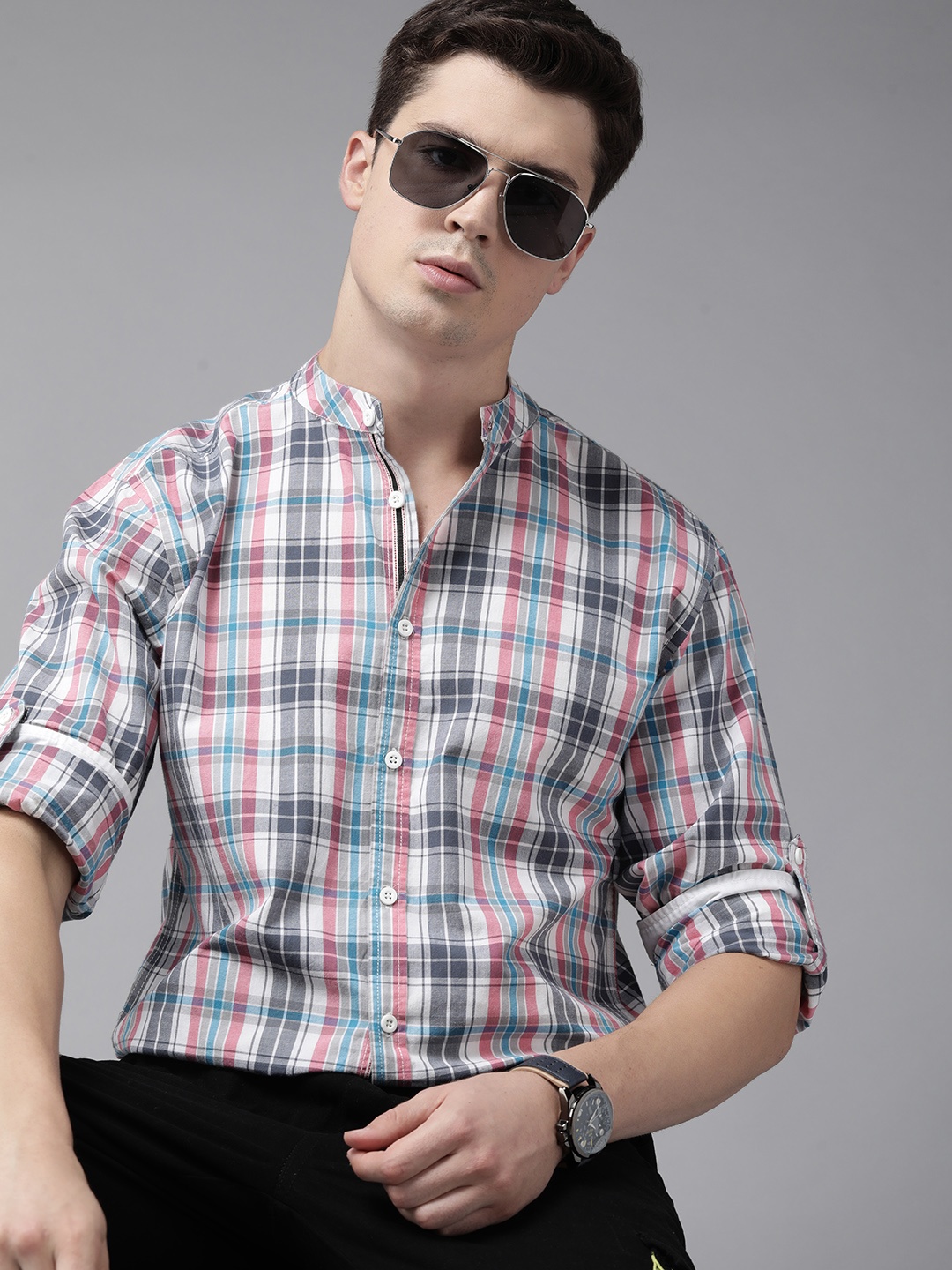 

Roadster Men Blue Comfort Checked Casual Shirt