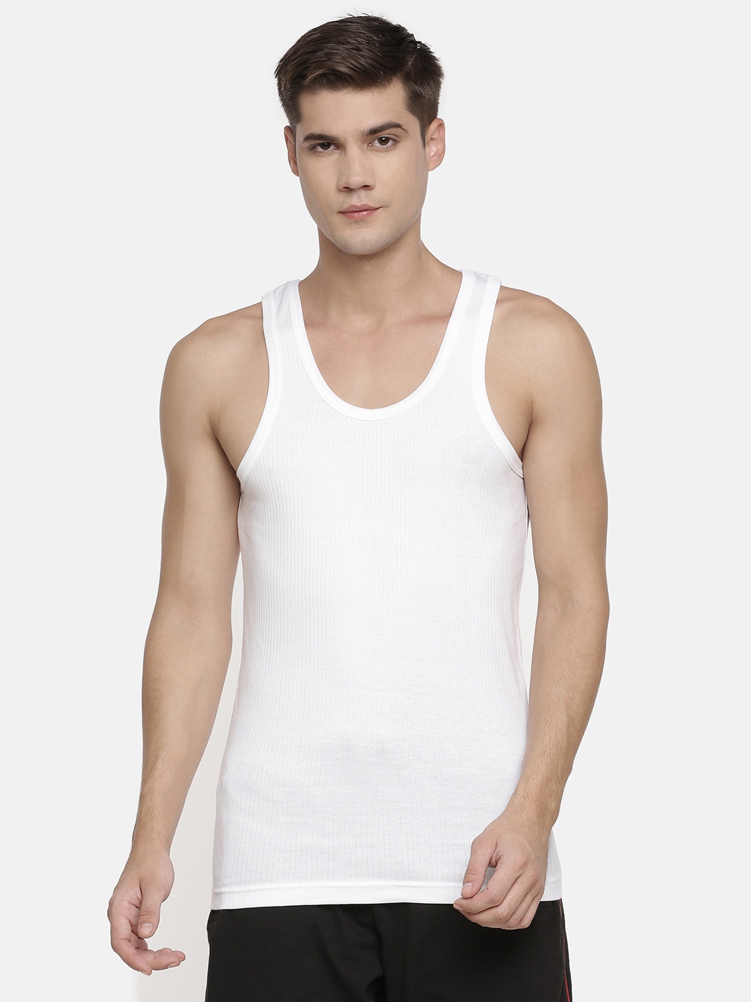 

Macroman M-Series Men White Solid Cotton Innerwear Vest