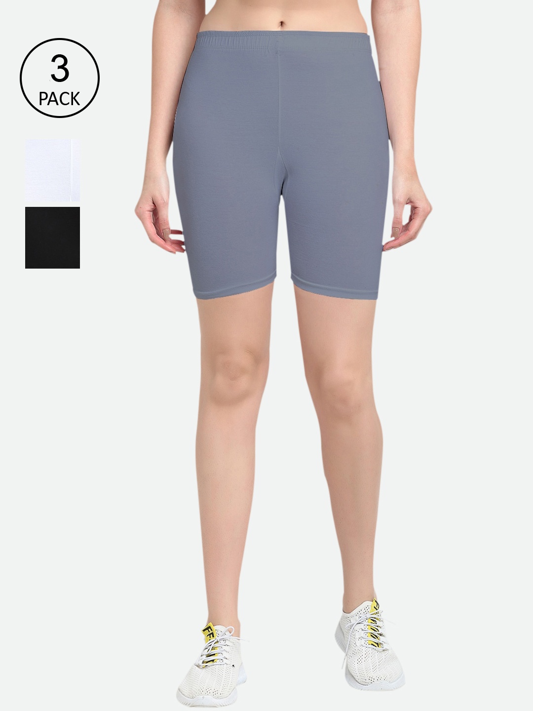 

GRACIT Women Pack Of 3 Black Cycling Sports Shorts