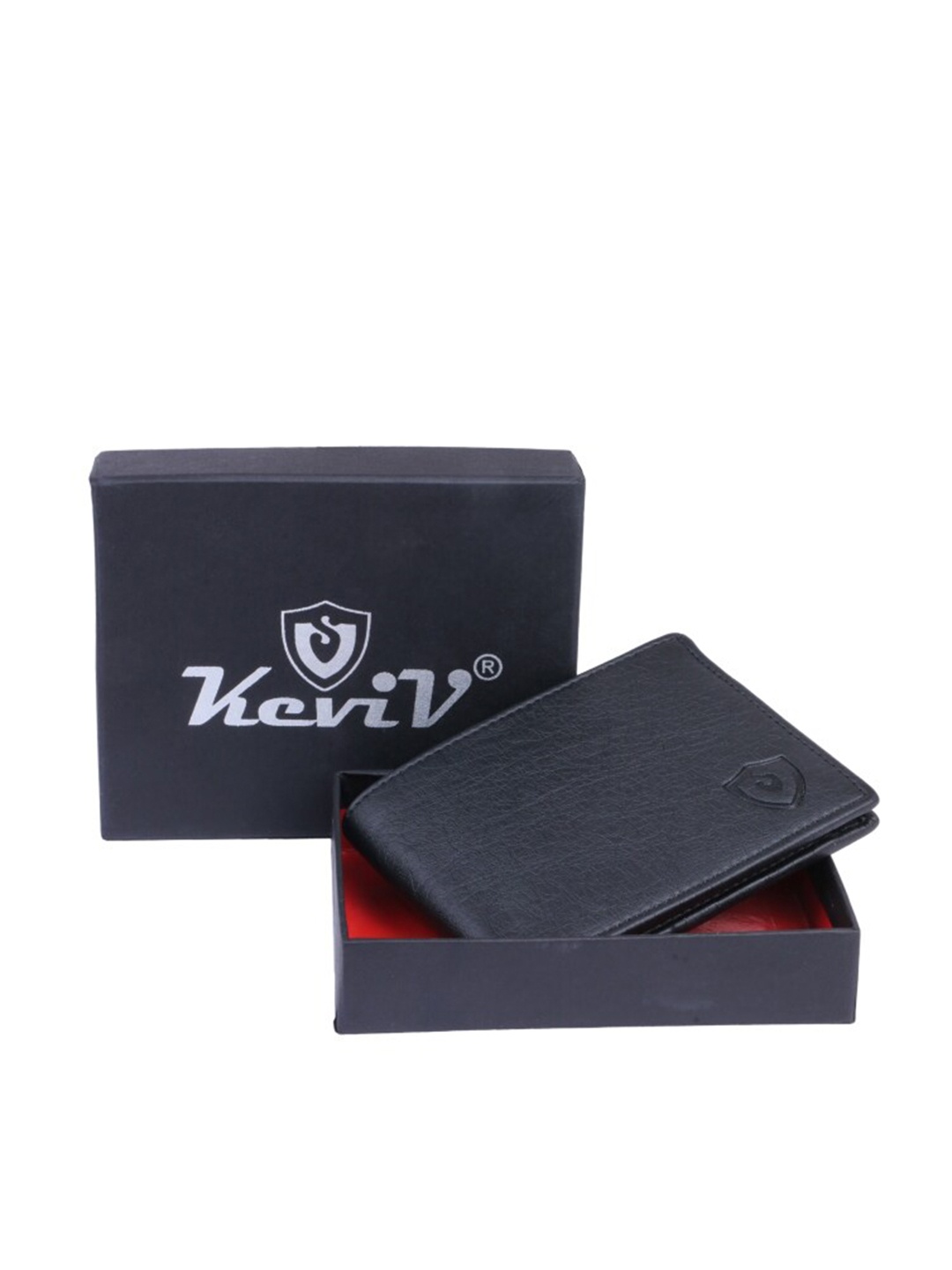 

Keviv Men Black Leather Two Fold Wallet