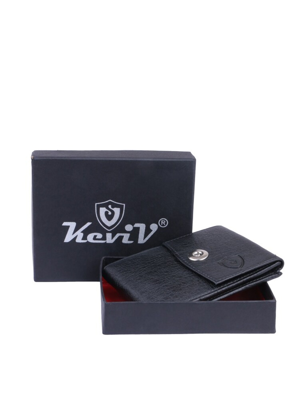 

Keviv Men Black Leather Two Fold Wallet