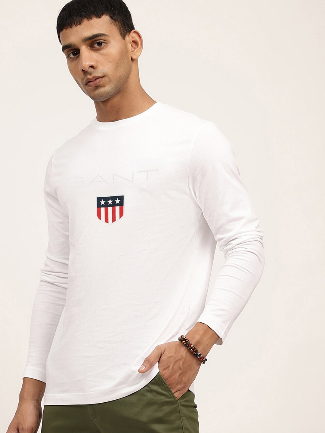 

GANT Men White Cotton T-shirt