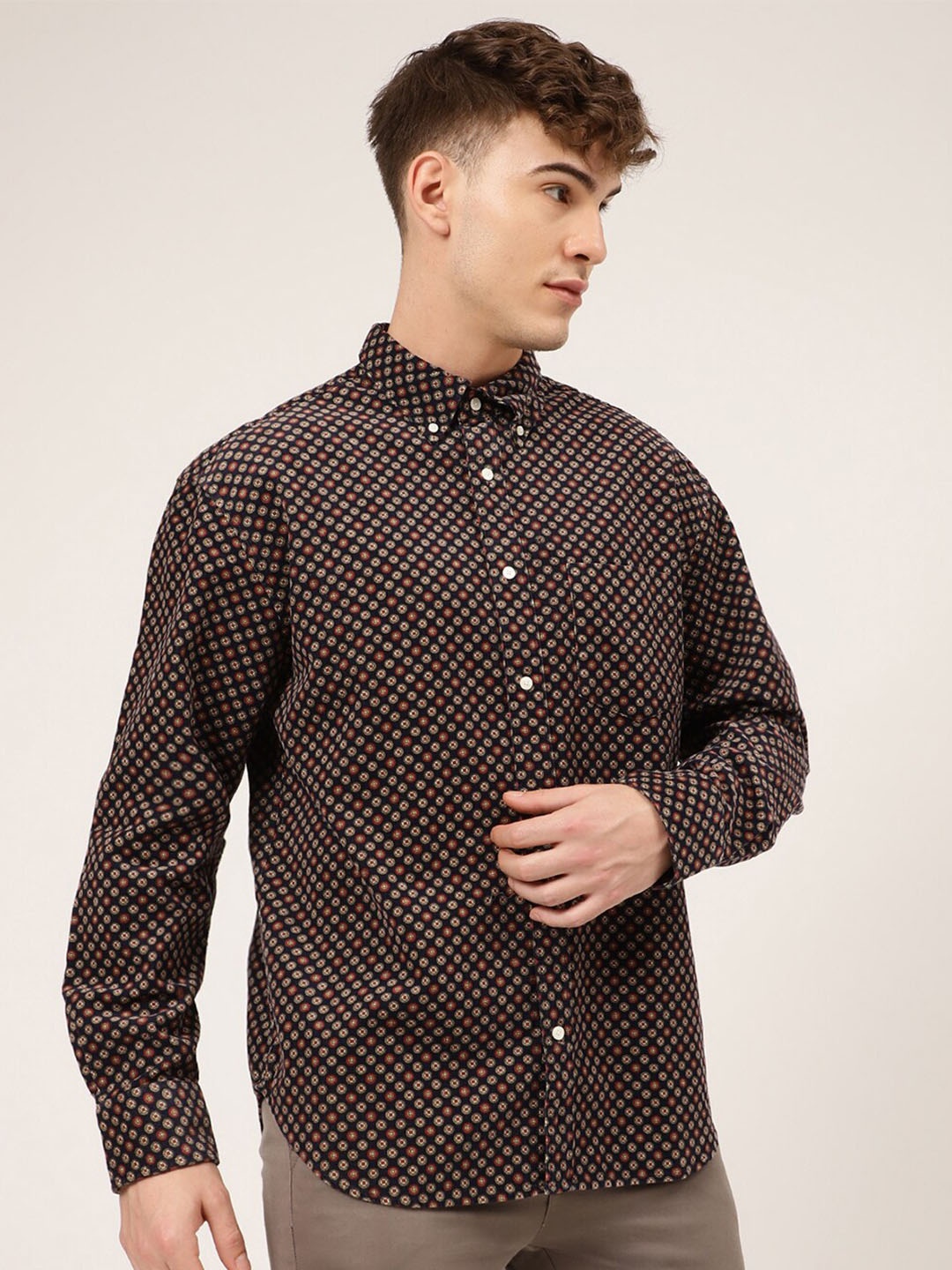 

GANT Men Blue Classic Printed Casual Shirt
