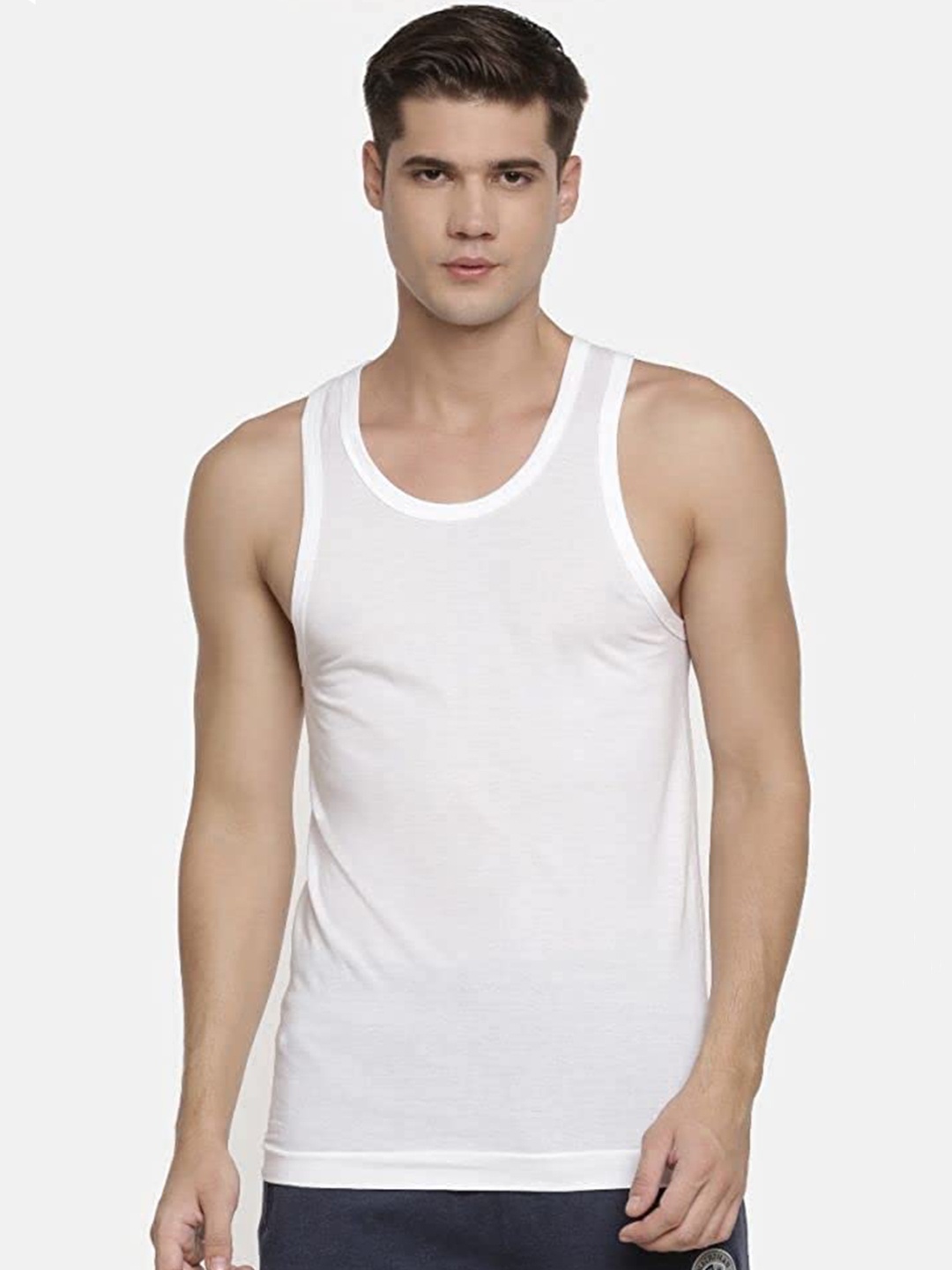 

Macroman M-Series Men Pack Of 3 White Solid Innerwear Vests