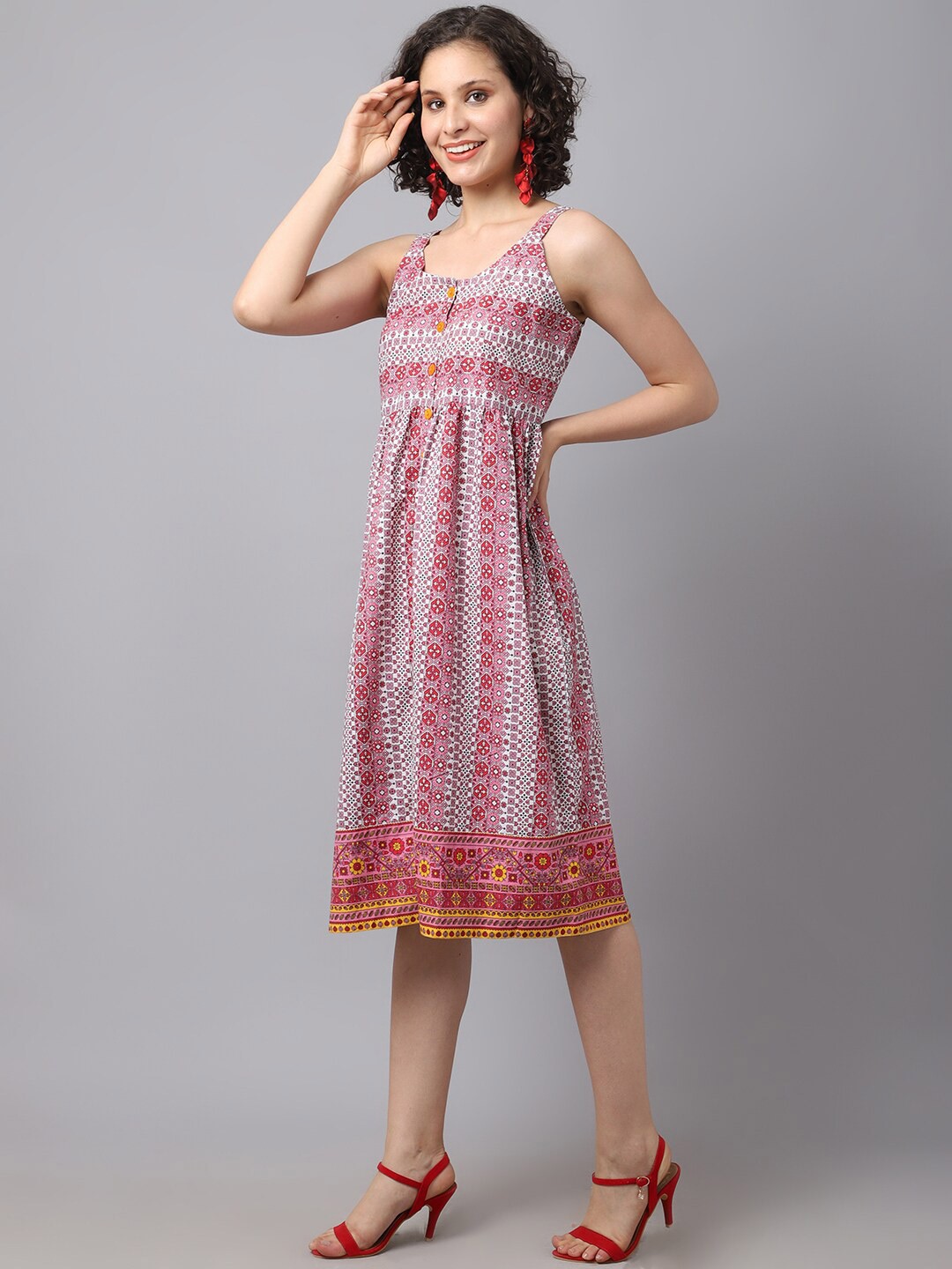 

Tulsattva Red Ethnic Motifs Dress