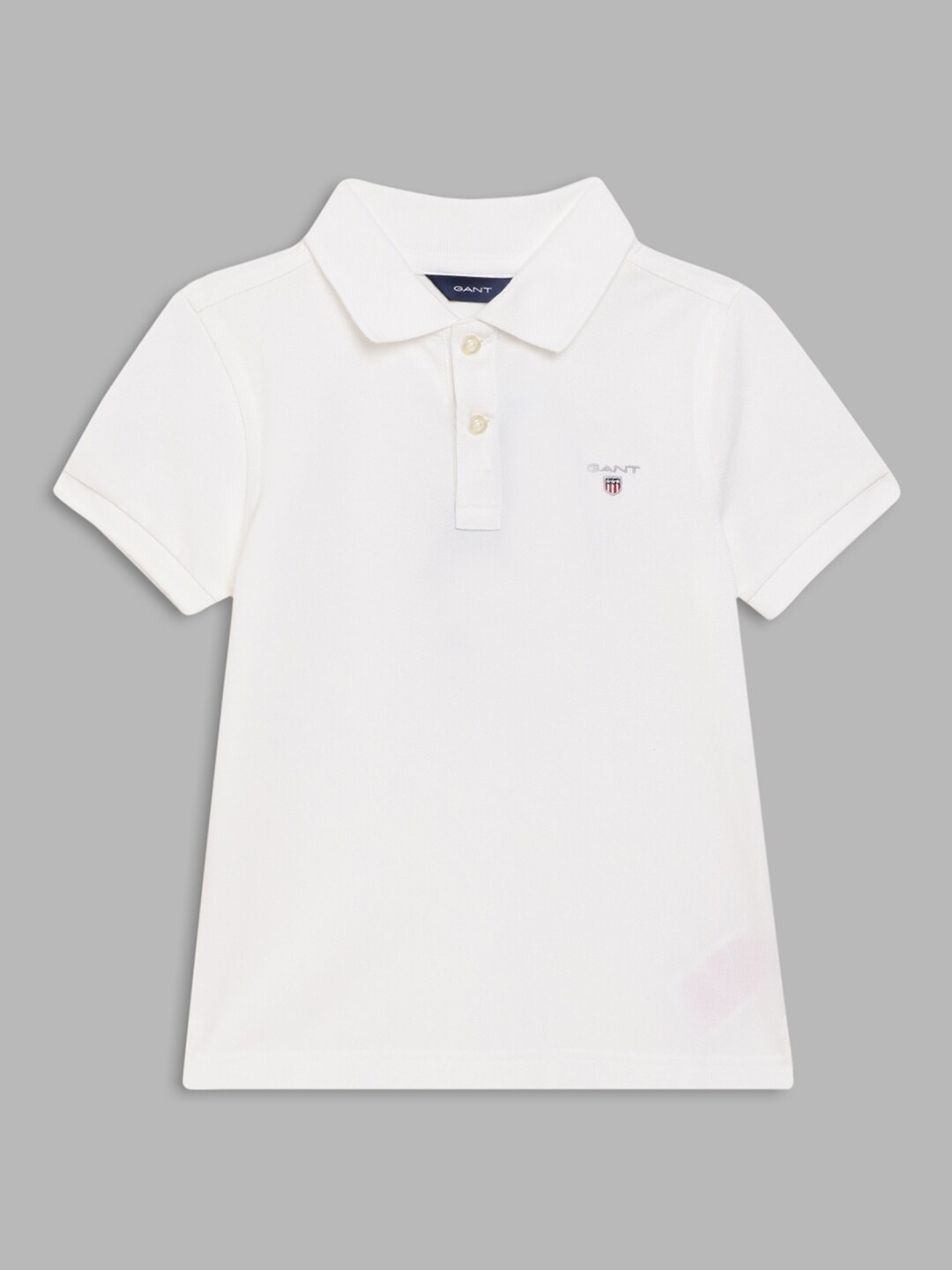 

GANT Boys White Polo Collar T-shirt