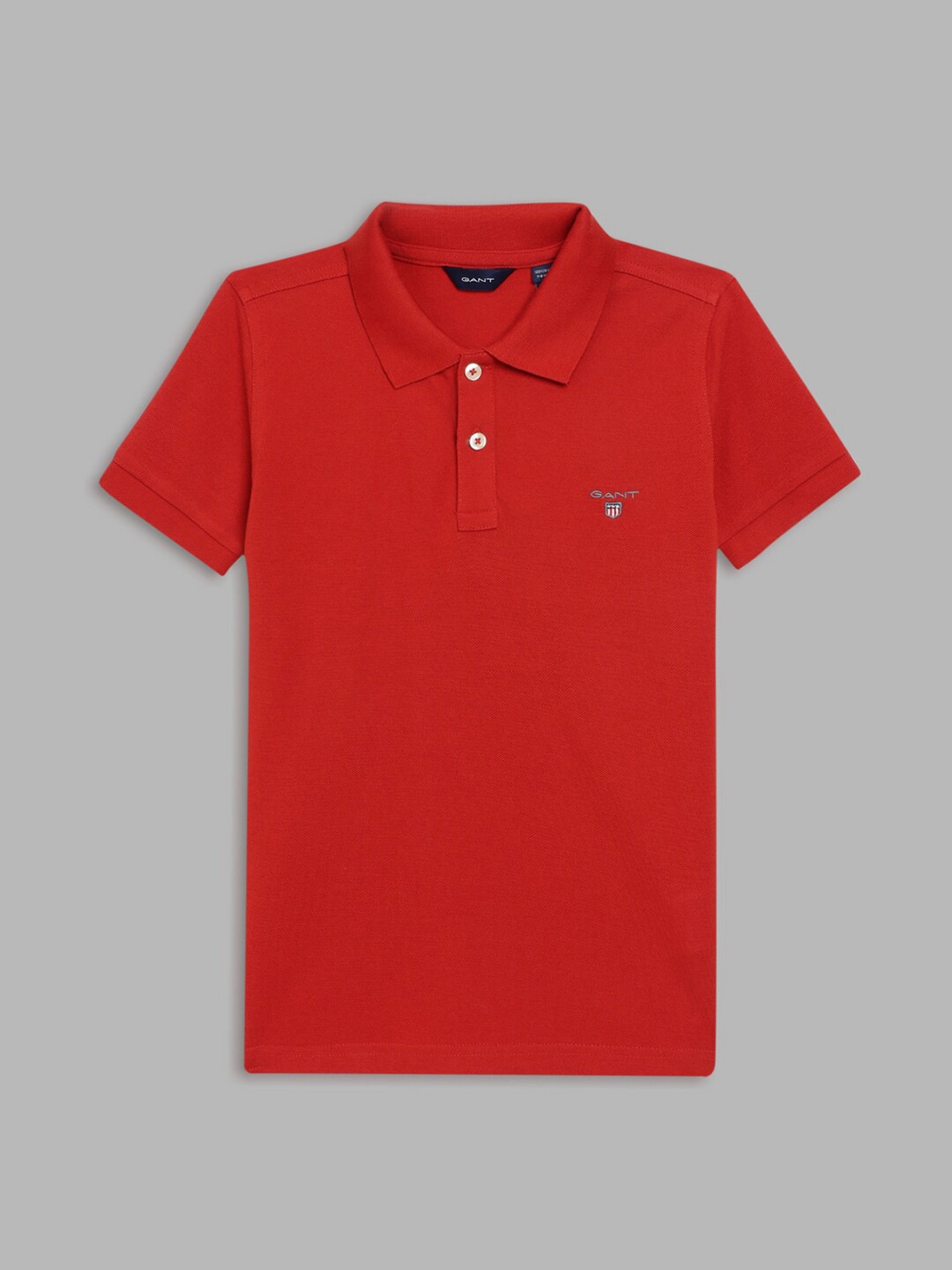

GANT Boys Red Polo Collar T-shirt