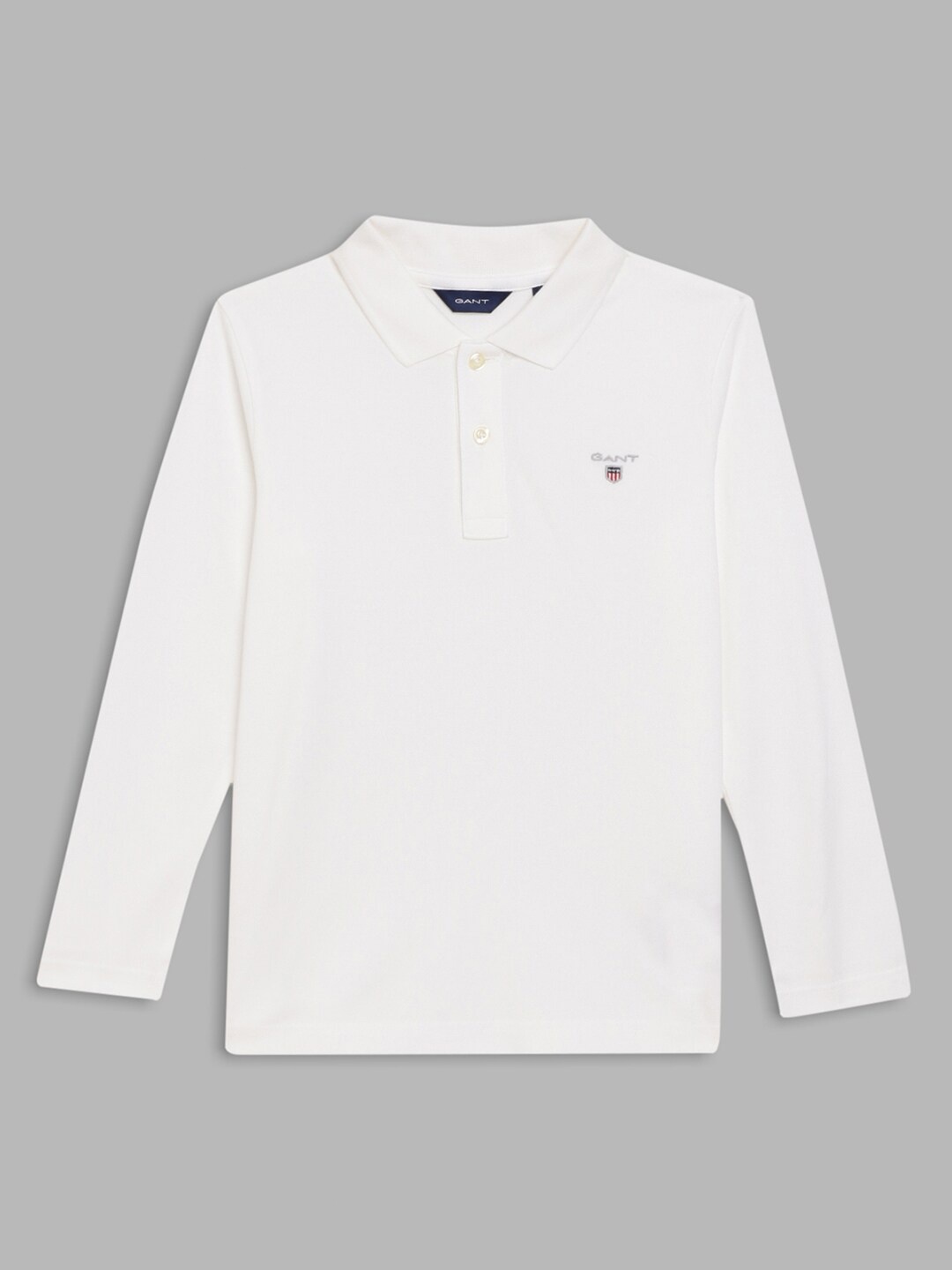 

GANT Boys White Polo Collar T-shirt
