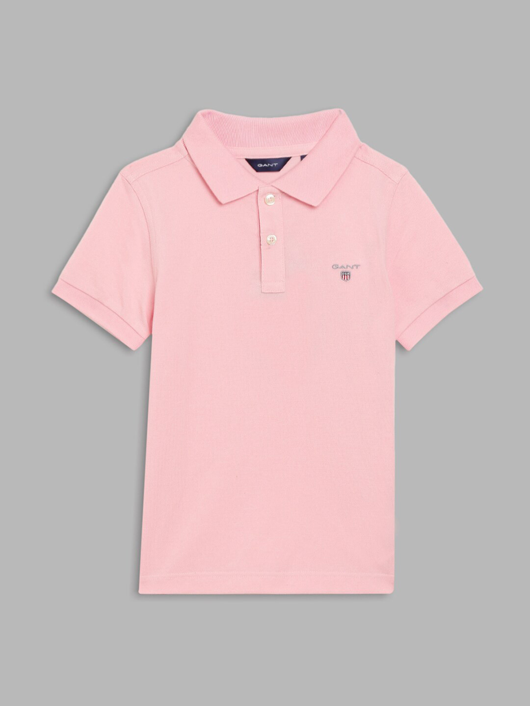 

GANT Boys White Polo Collar Cotton T-shirt