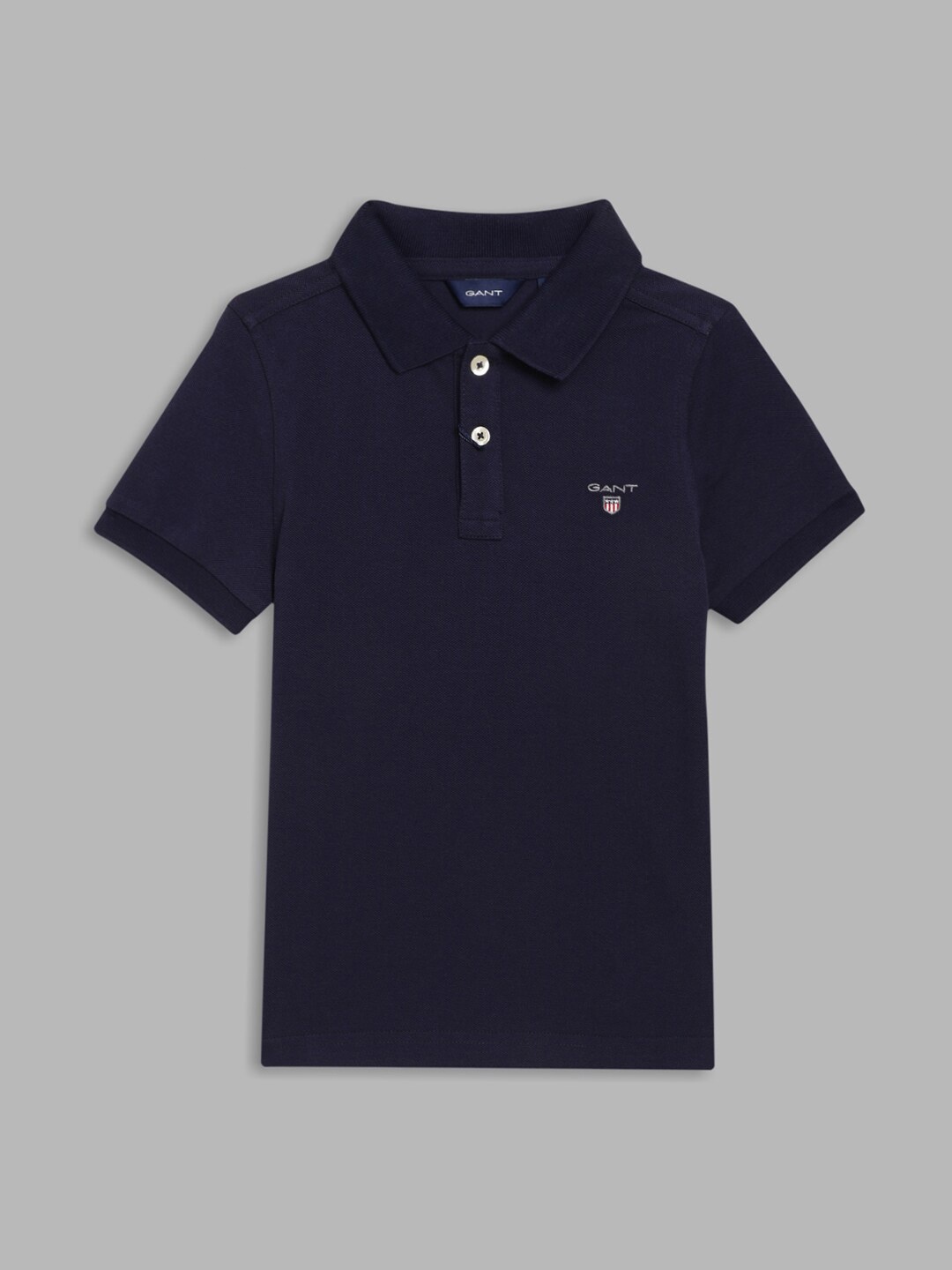 

GANT Boys White Polo Collar T-shirt