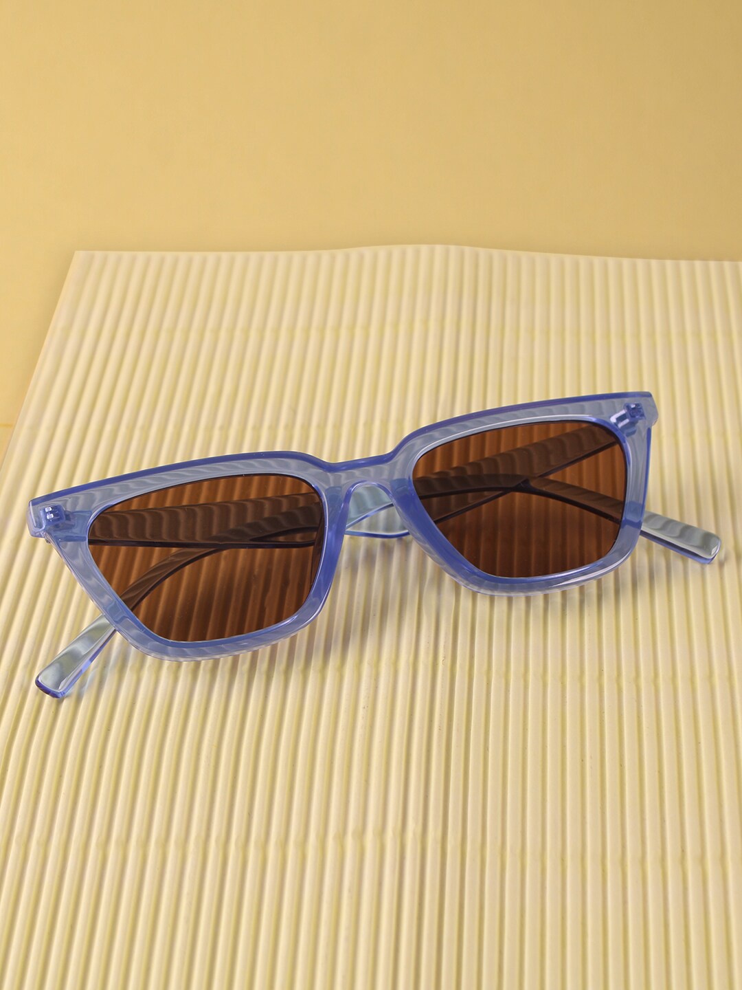 

QUIRKY Unisex Brown Lens & Blue Square Sunglasses with UV Protected Lens