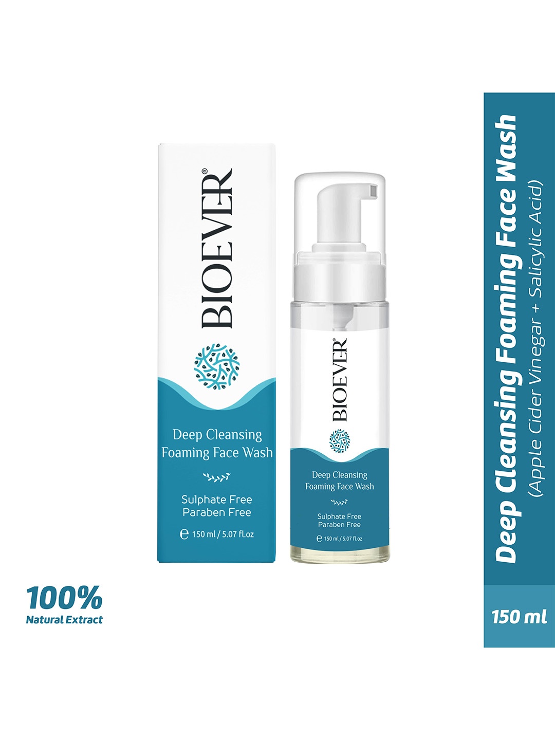 

BIOEVER Paraben Free Deep Cleansing Foaming Face Wash - 150 ml, White