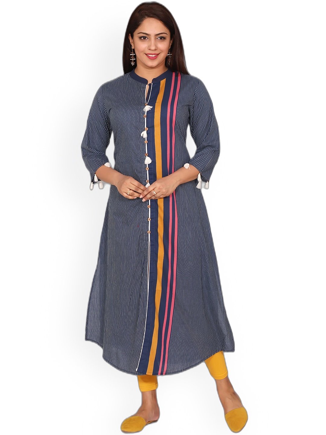 

SUTI Women Blue Striped Kurta