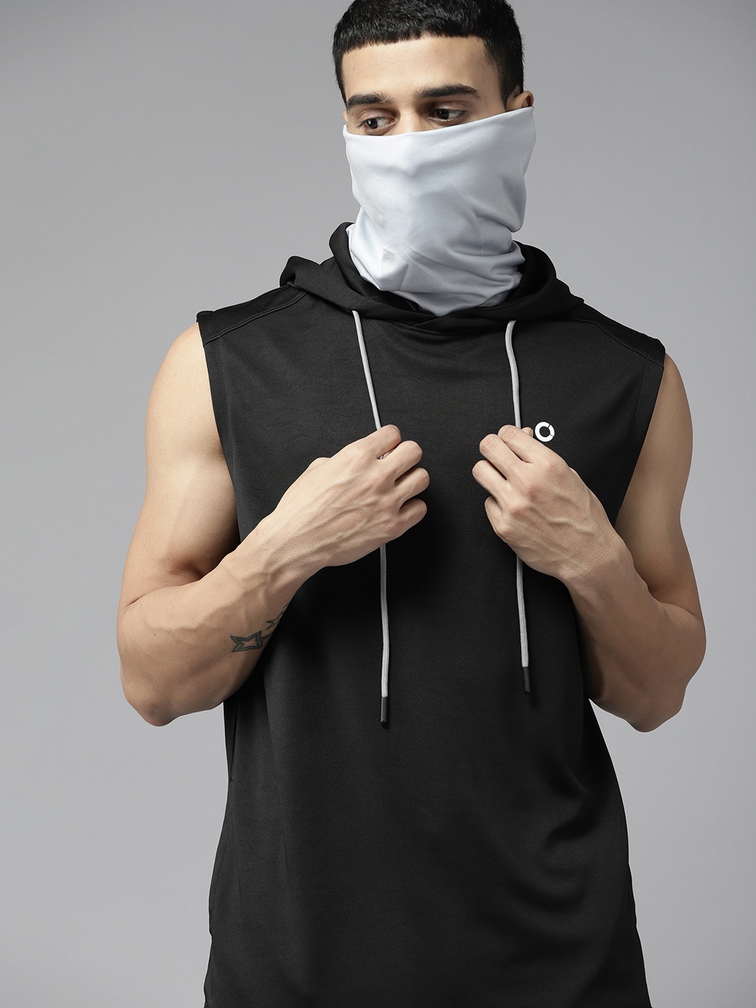 

PROWL by Tiger Shroff Men Black Hooded Sweatshirt with Extended Mask