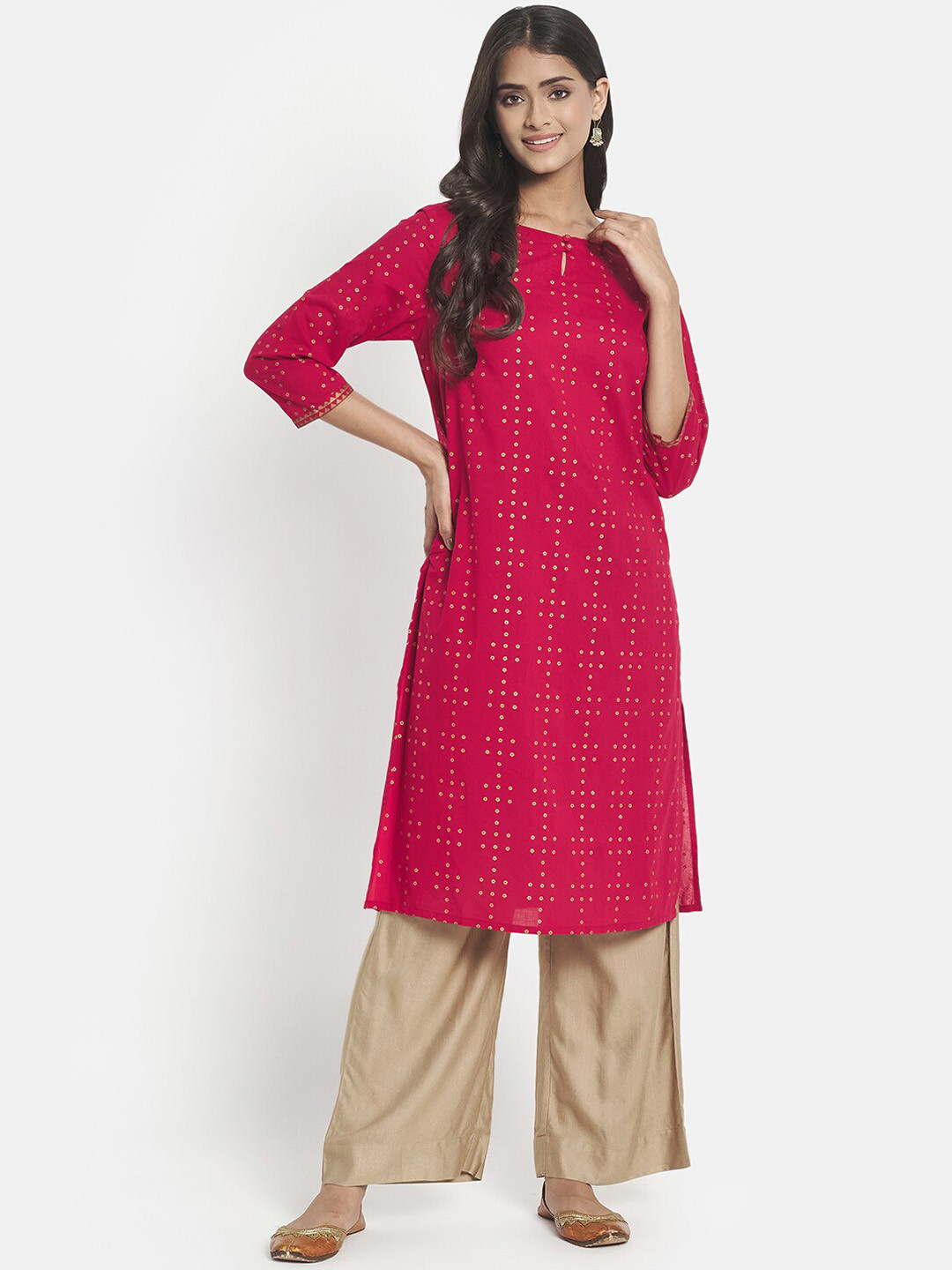 

Fabindia Women Red Ethnic Motifs Printed Kurta