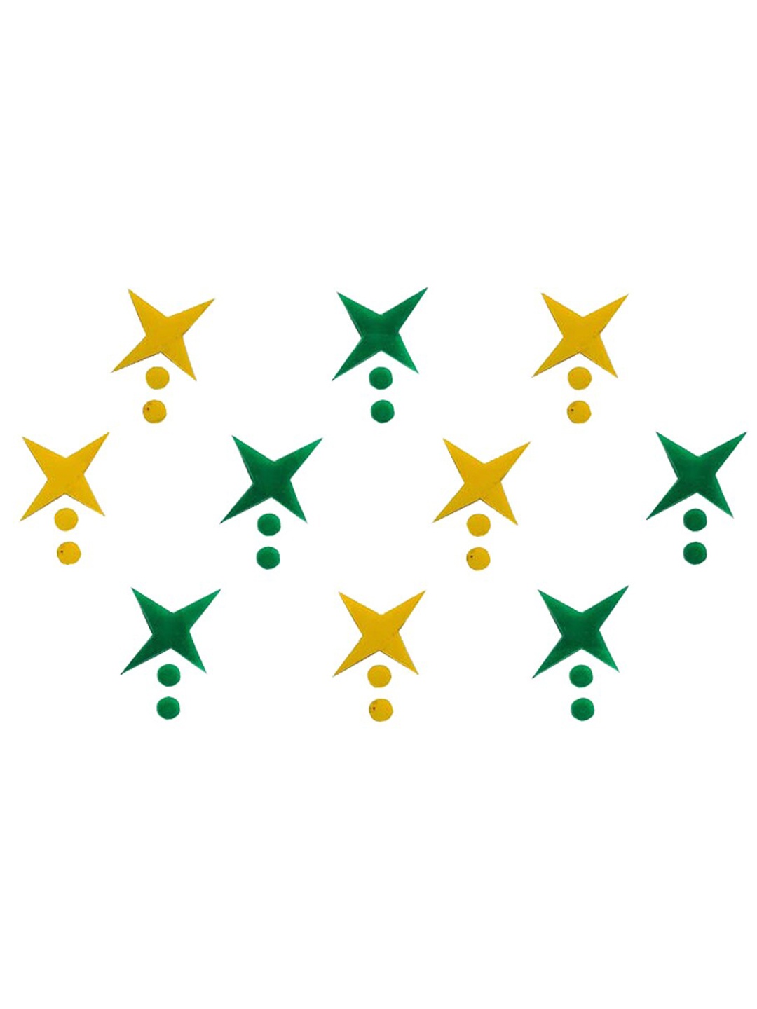 

Comet Busters 10 Pcs Green & Yellow Star-Shaped Bindi