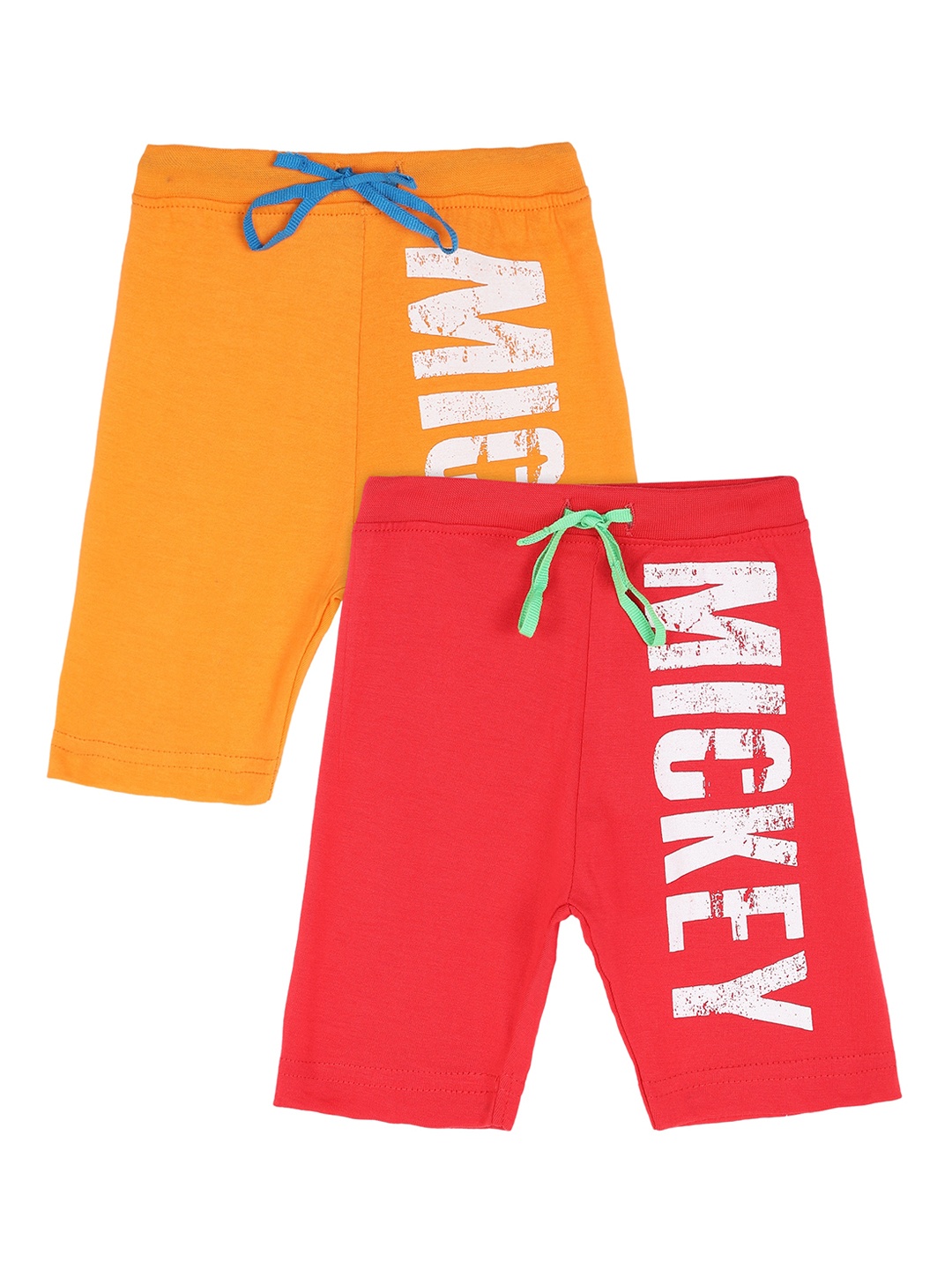 

Bodycare Kids Unisex Kids Pack of 2 Orange & Red Typography Printed Shorts