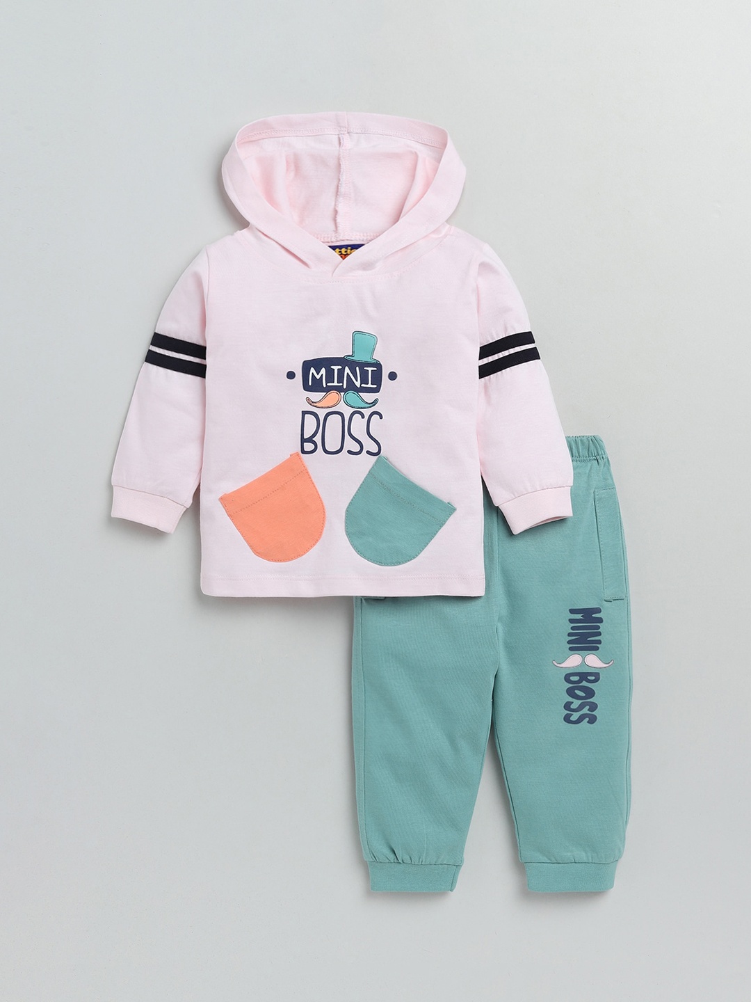 

Nottie Planet Boys Pink & Green Printed Pure Cotton T-shirt with Pyjamas