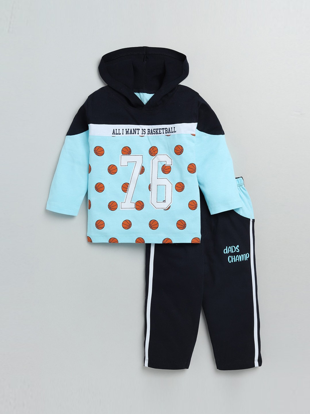 

Nottie Planet Boys Blue Printed Pure Cotton T-shirt with Pyjamas