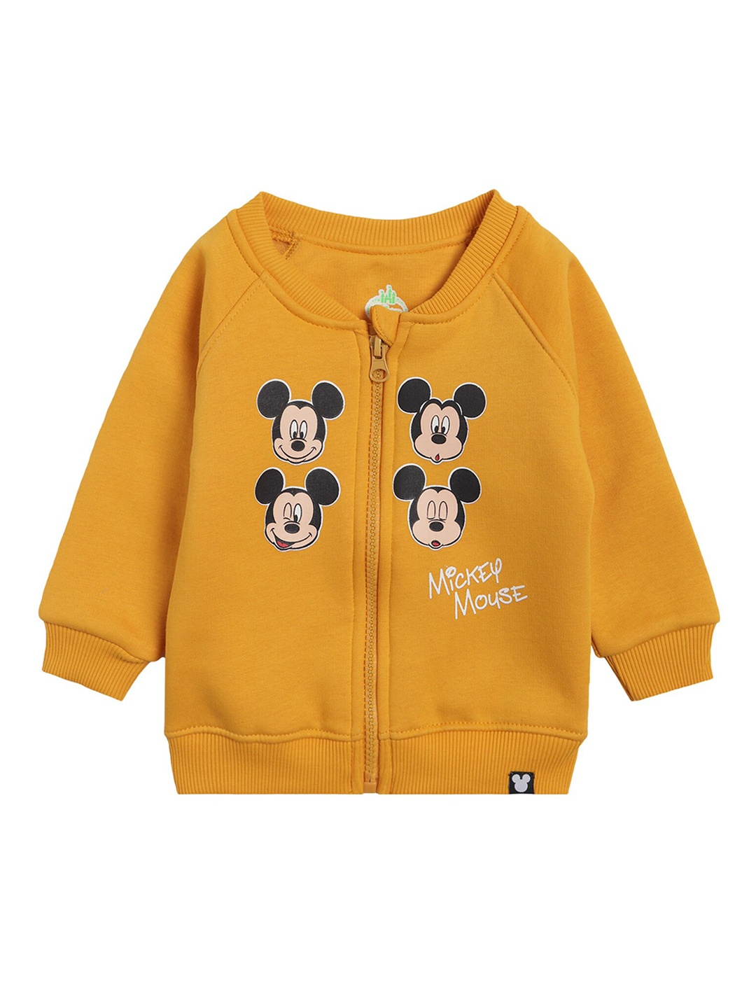 

Bodycare Kids Boys Mustard Yellow Mickey Mouse Print Lightweight Bomber Jacket