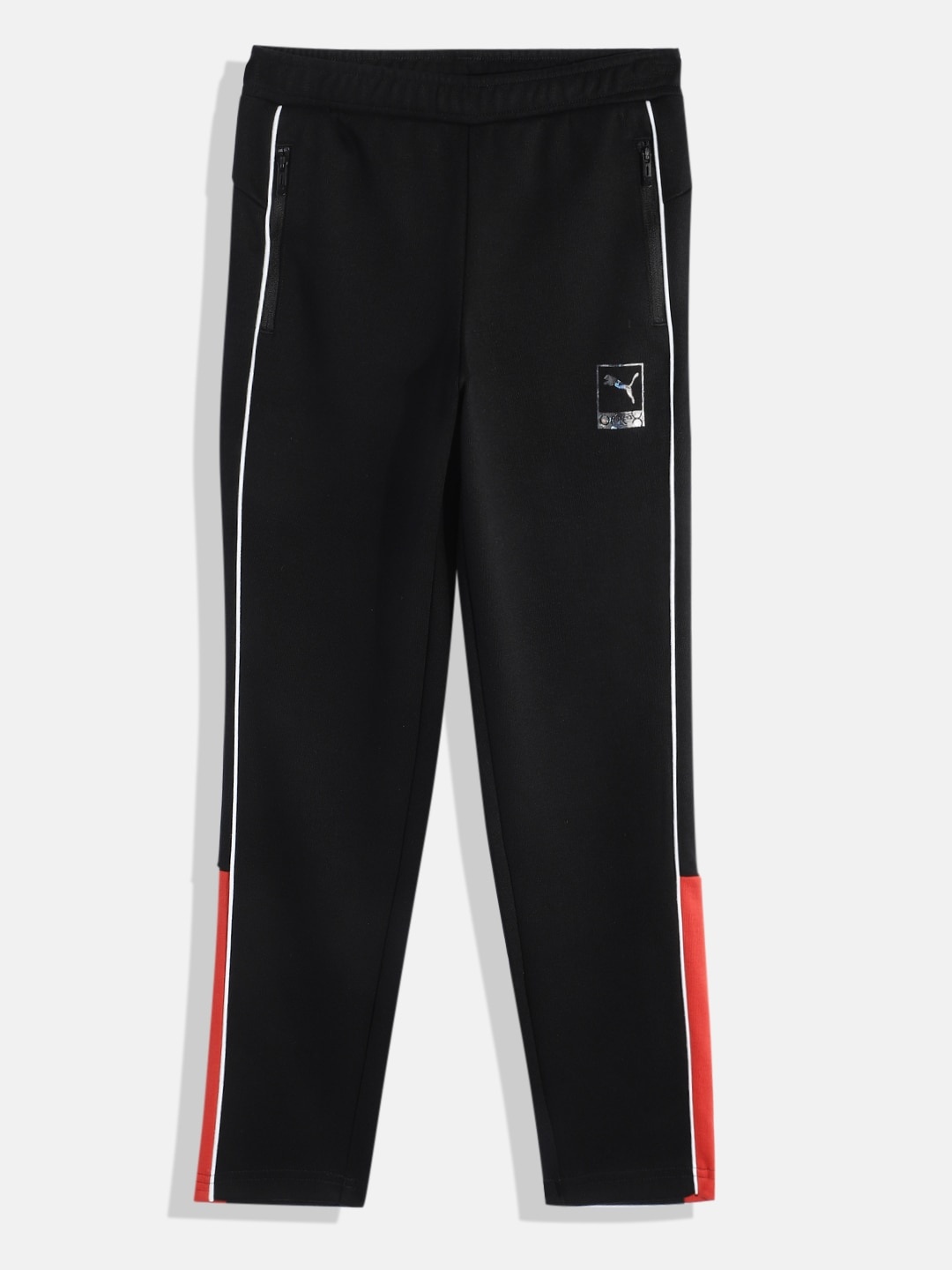 

one8 x PUMA Boys Striped PUMA VK Regular Fit Track Pants, Black