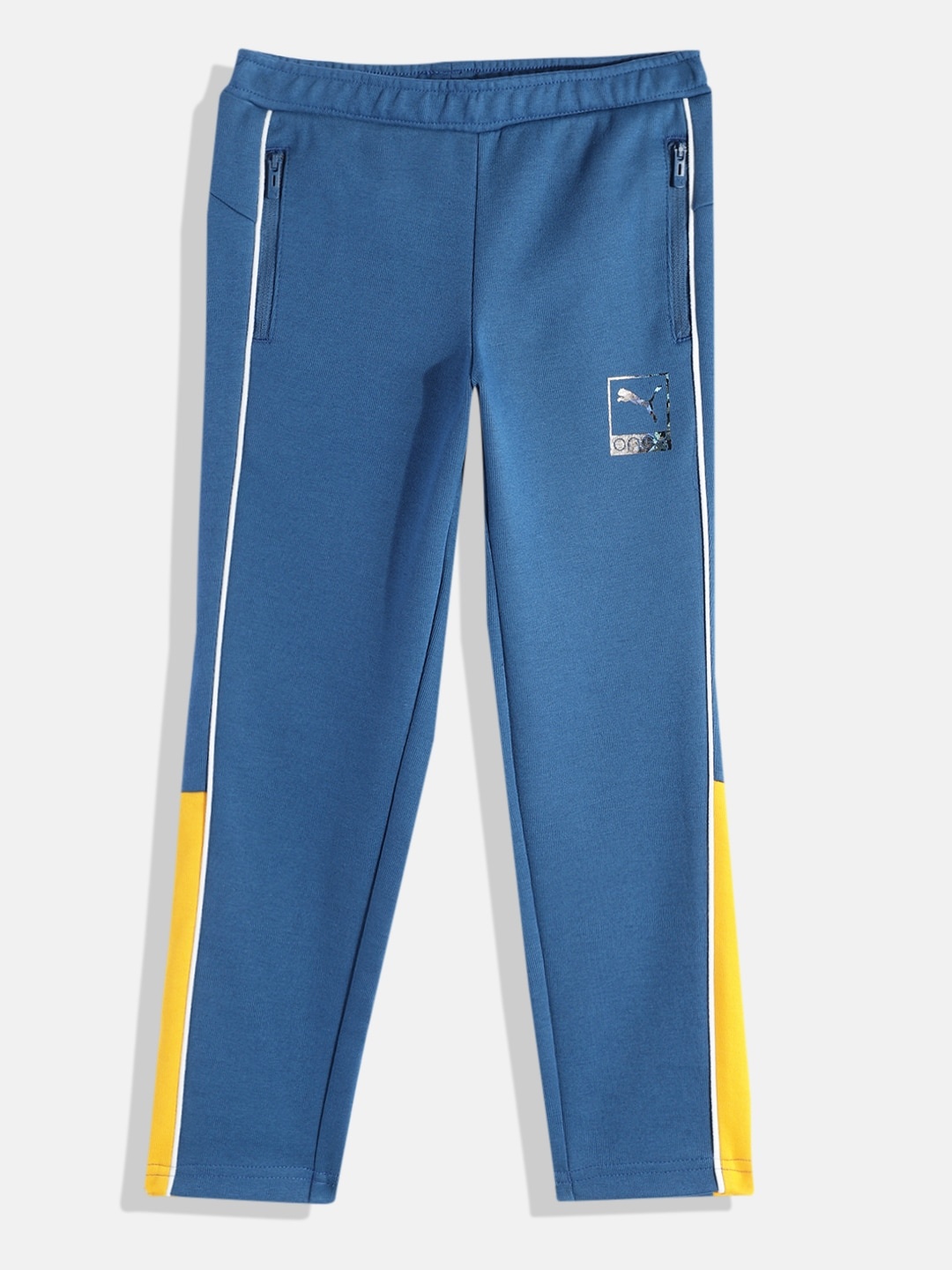 

one8 x PUMA Boys Blue Striped PUMA VK Regular Fit Track Pants