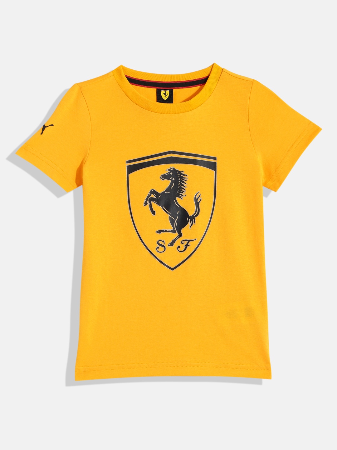 

PUMA Motorsport Boys Yellow Scuderia Ferrari Race Printed Pure Cotton T-shirt