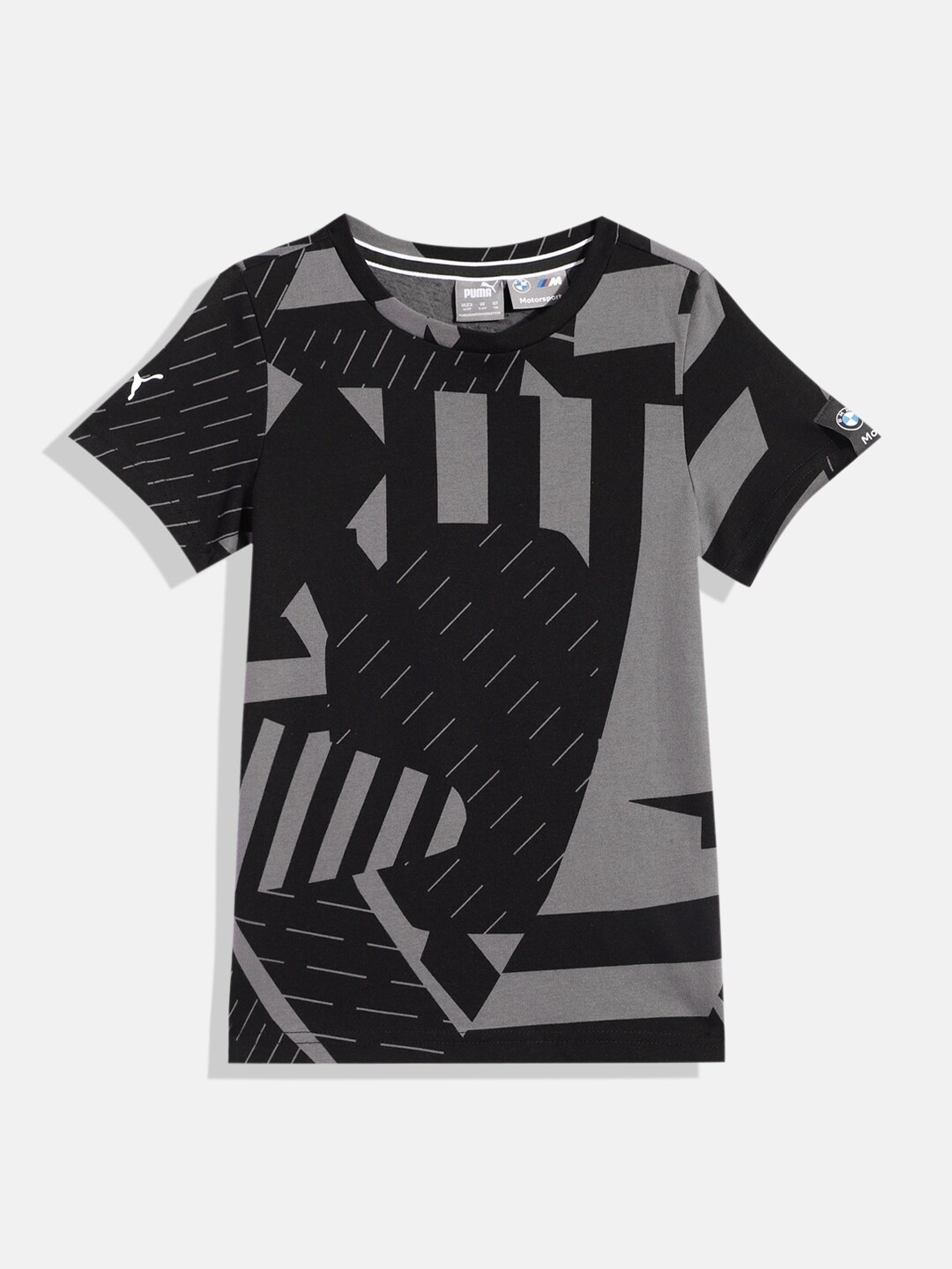 

PUMA Motorsport Kids Grey & Black BMW M Motorsport Printed Pure Cotton T-shirt
