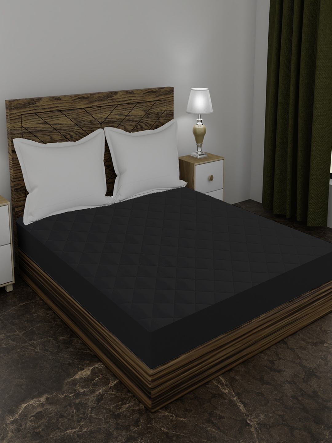 

AVI Black Solid King Size Waterproof Mattress Protector