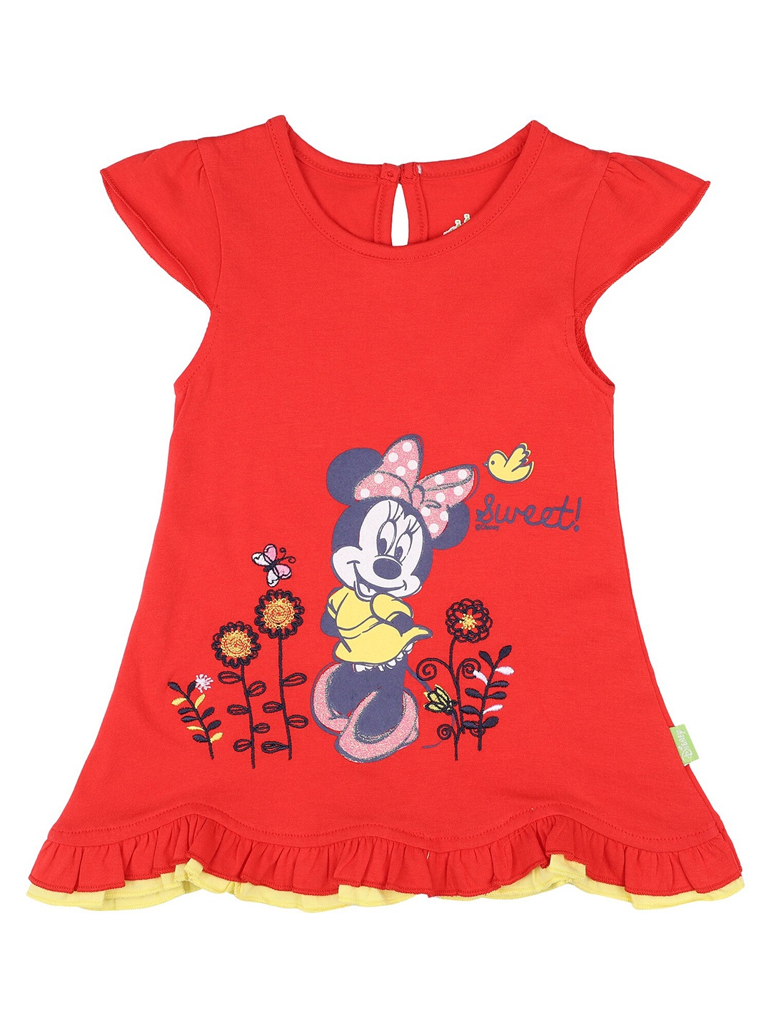 

Bodycare Girls Minnie Mouse Print A-Line Cotton Dress, Red
