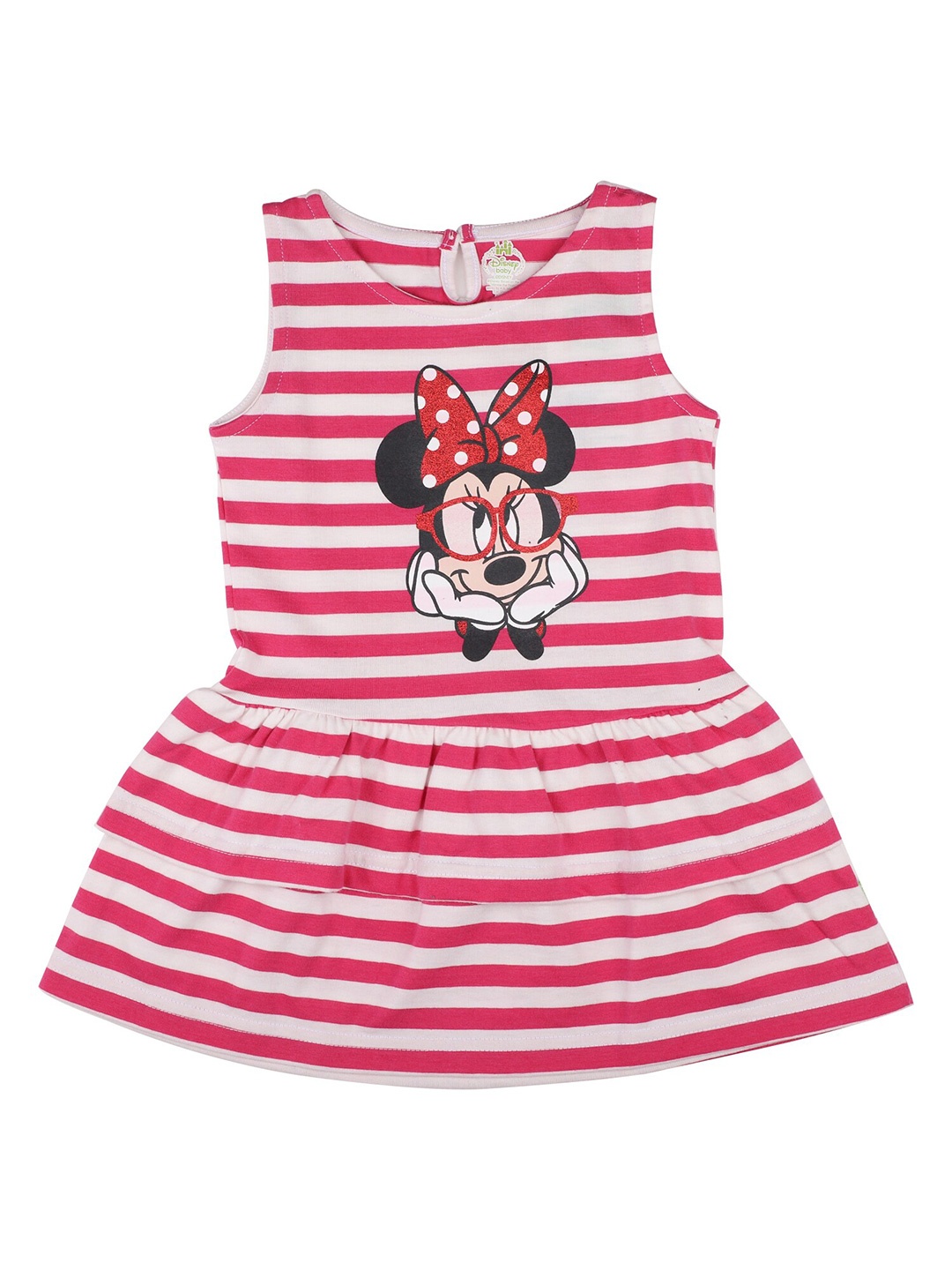 

Bodycare Girls Fuchsia & White Striped MINNIE & FRIENDS Cotton Dress