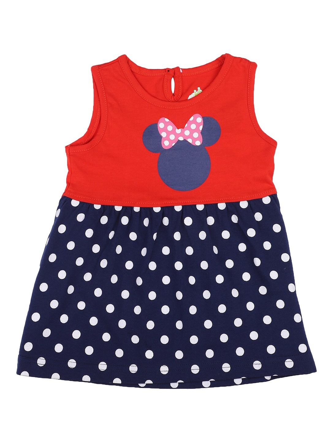 

Bodycare Red & Navy Blue Minnie Mouse Print Cotton A-Line Dress
