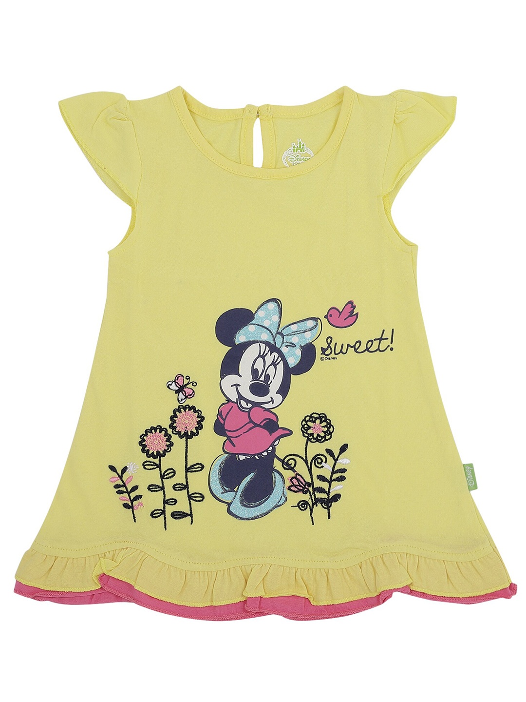 

Bodycare Yellow Minnie Mouse Printed Cotton A-Line Dress