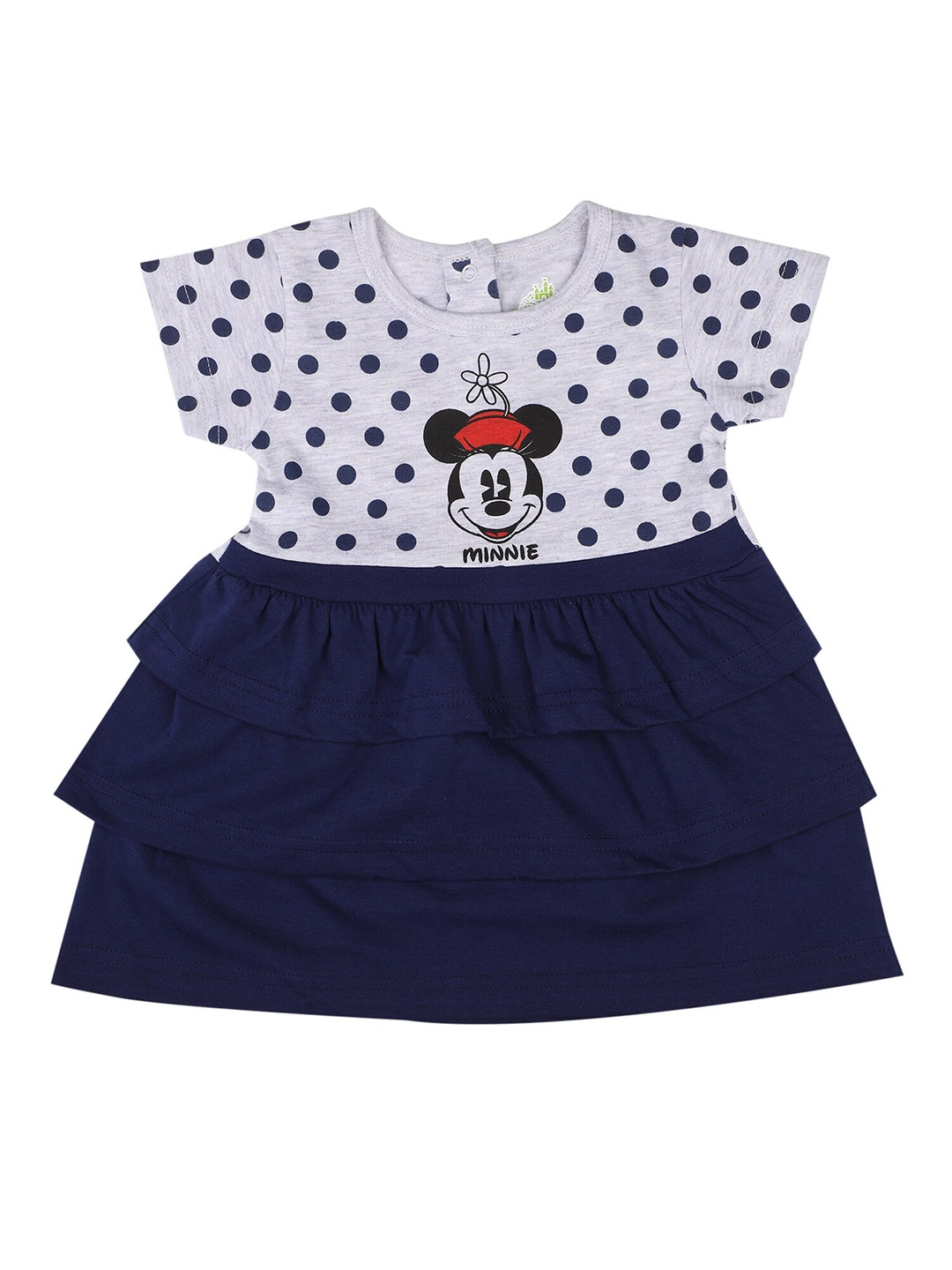 

Bodycare Grey & Navy Blue Printed Dress